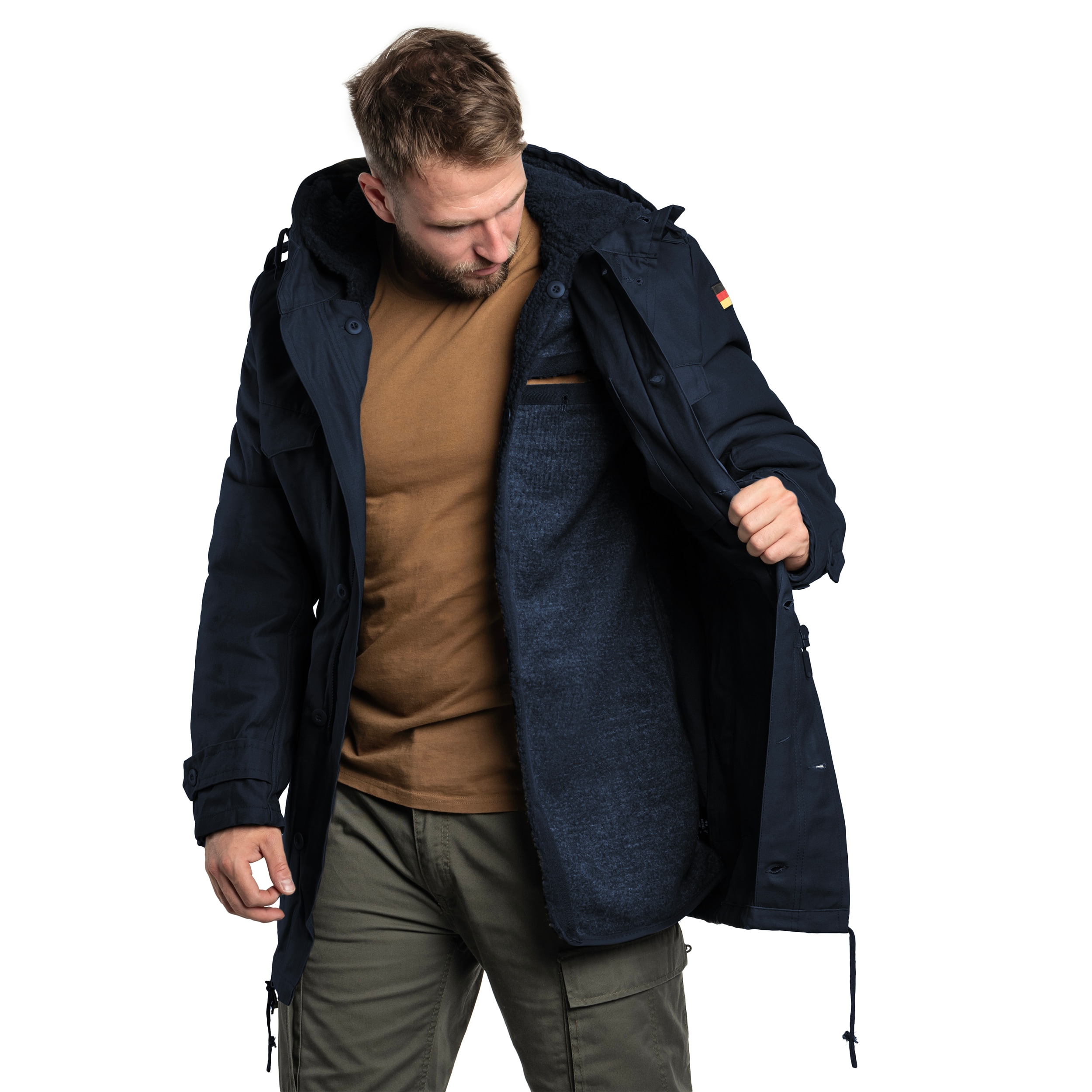 Brandit BW Parka Flag kabát - Navy