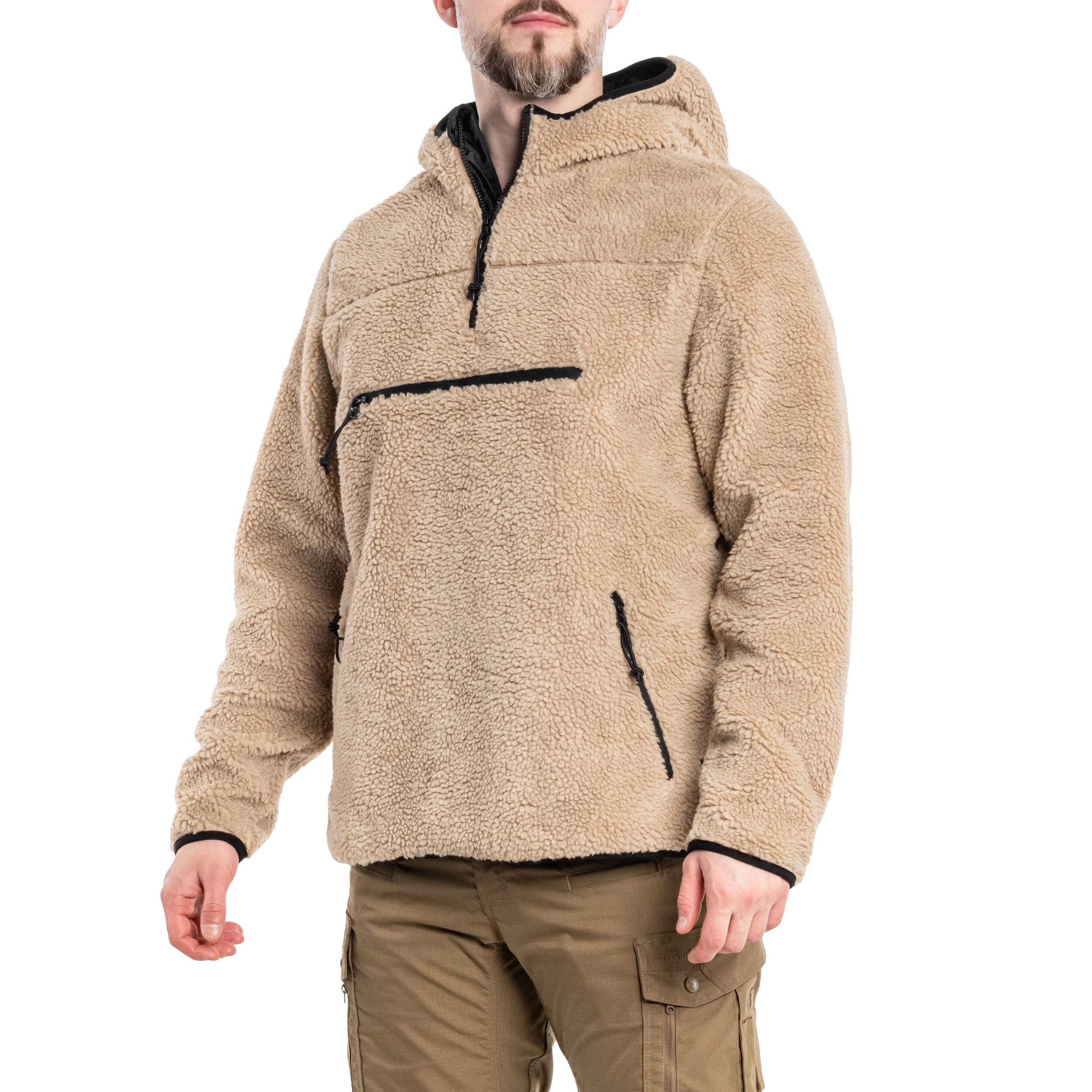 Brandit Teddyfleece Worker Pullover polár pulóver - Coyote