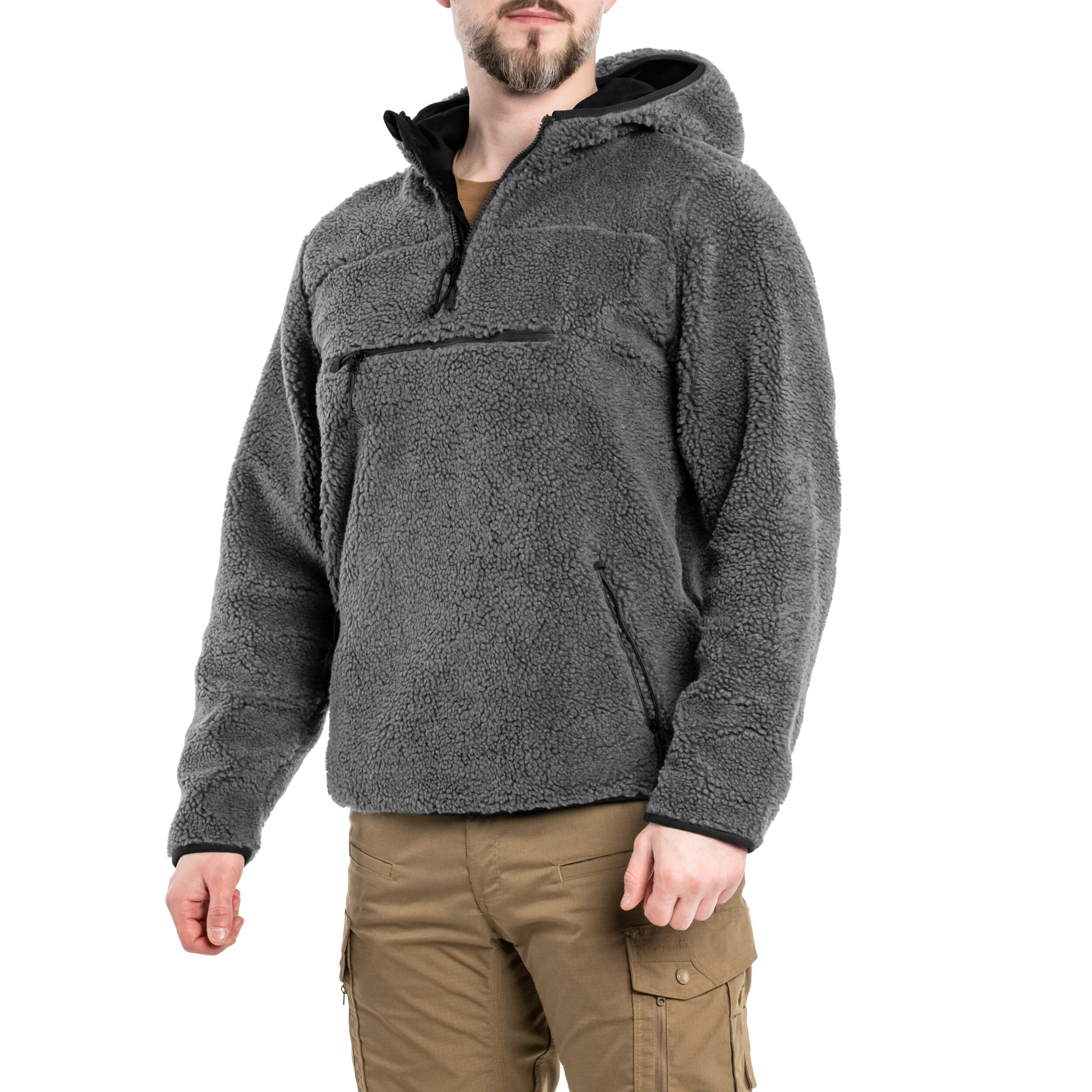 Brandit Teddyfleece Worker Pullover polár pulóver - Anthracite