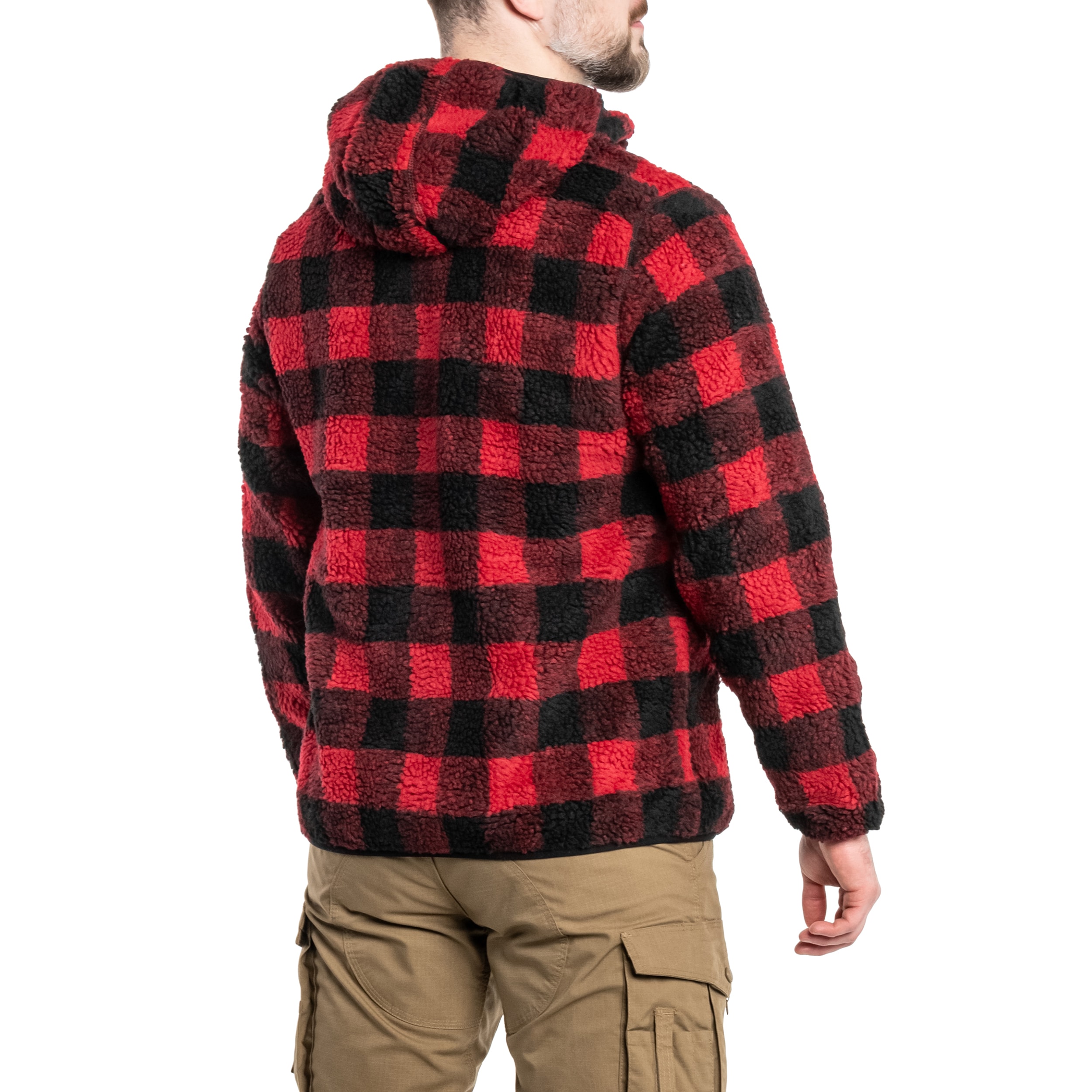 Brandit Teddyfleece Worker Pullover polár pulóver - Red/Black