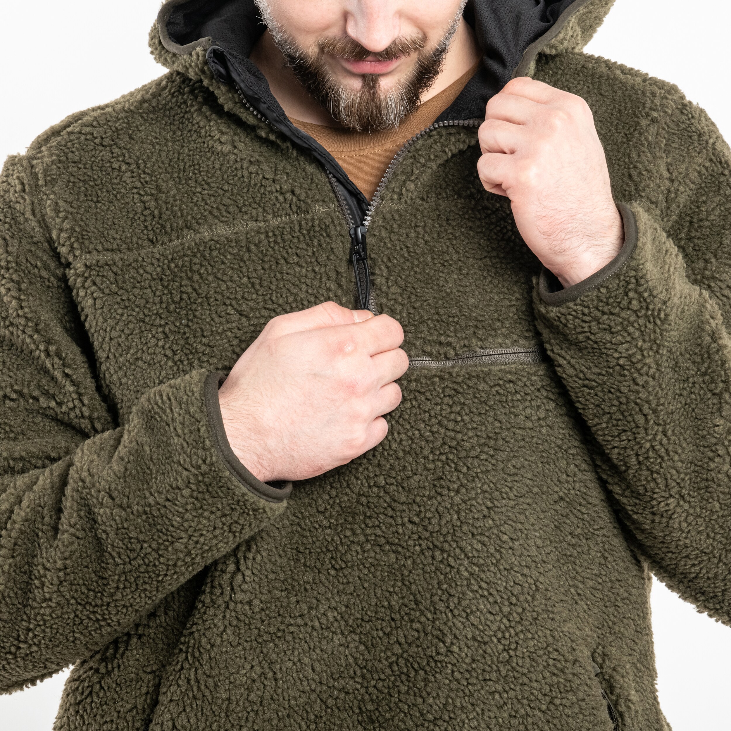 Brandit Teddyfleece Worker Pullover polár pulóver - Olive