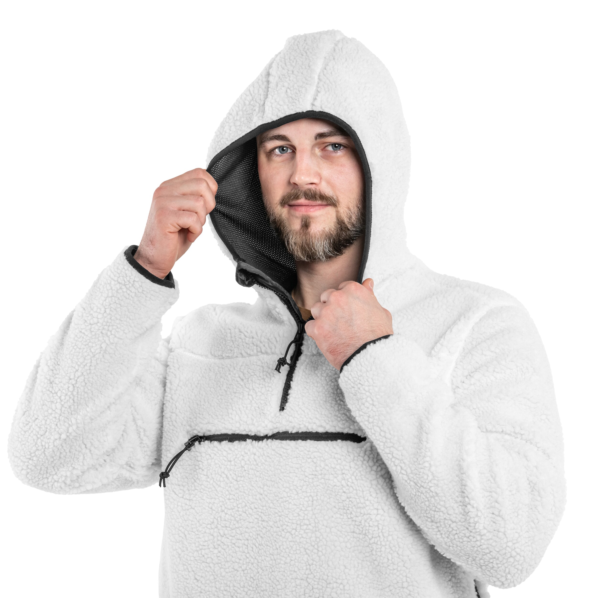 Brandit Teddyfleece Worker Pullover polár pulóver - White