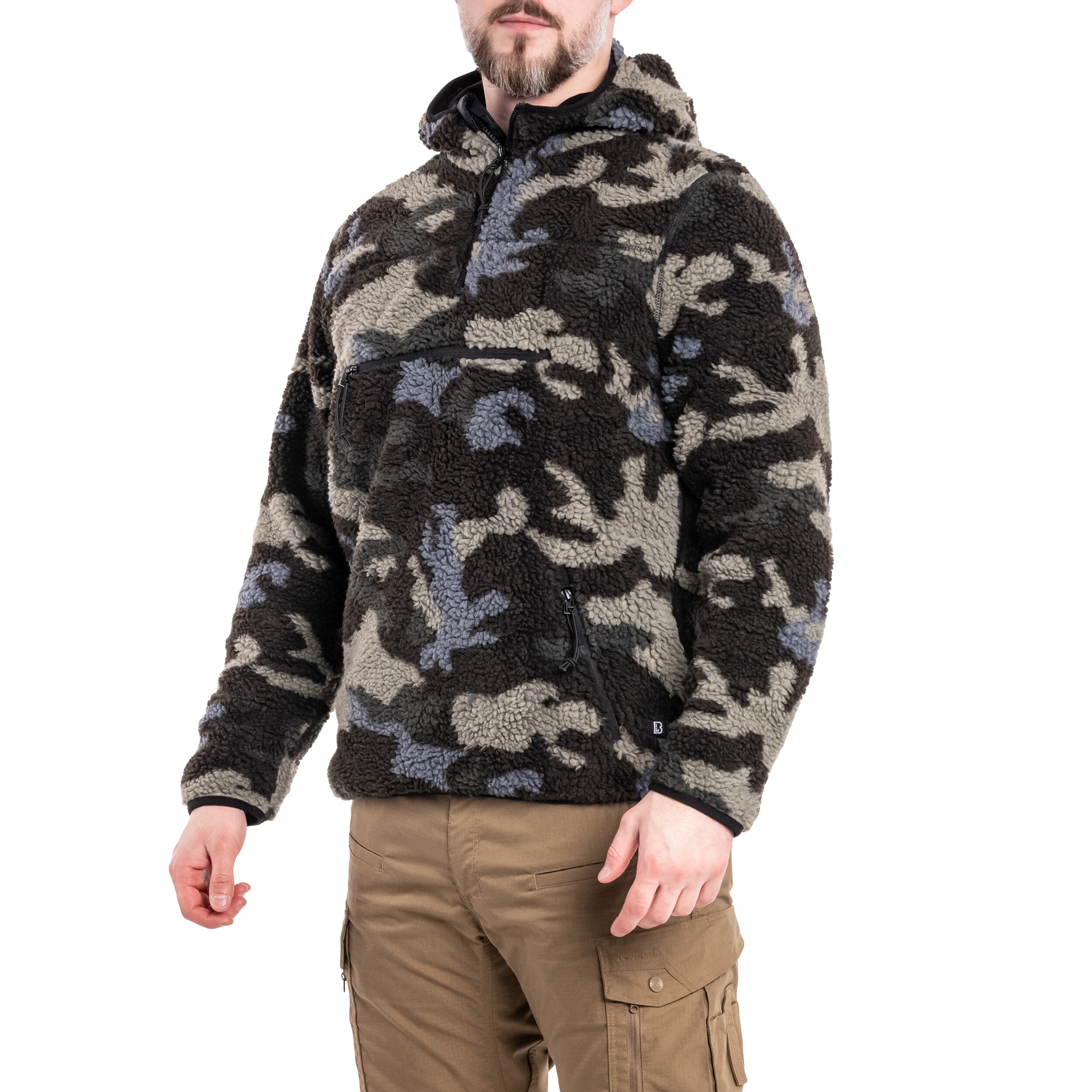 Brandit Teddyfleece Worker Pullover polár pulóver - Dark Camo