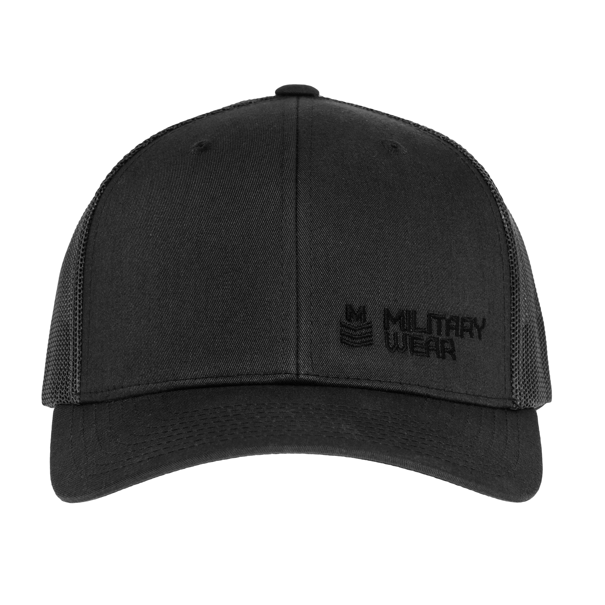 Military Wear Haft Retro Trucker baseball sapka - Black