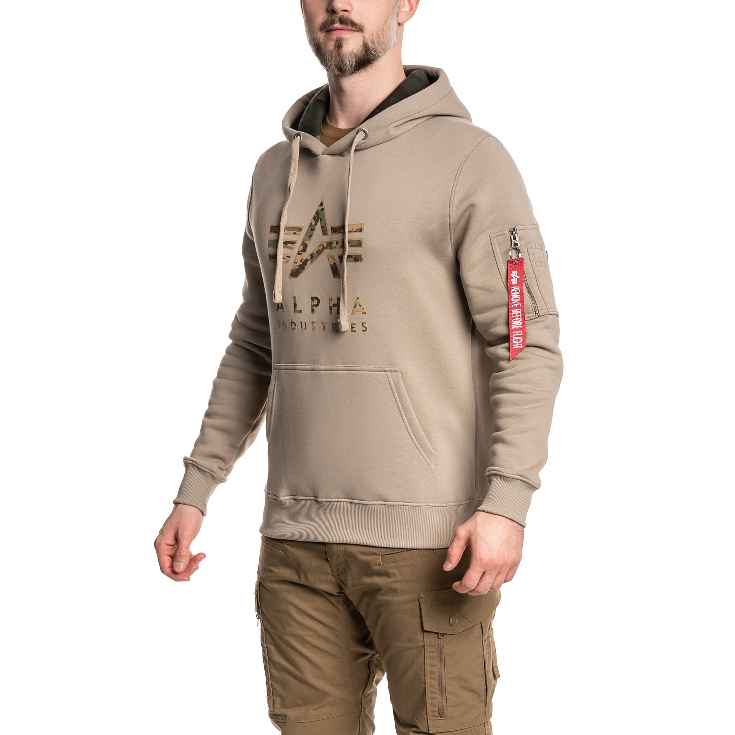 Alpha Industries Camo TPU Hoody pulóver - Vintage Sand