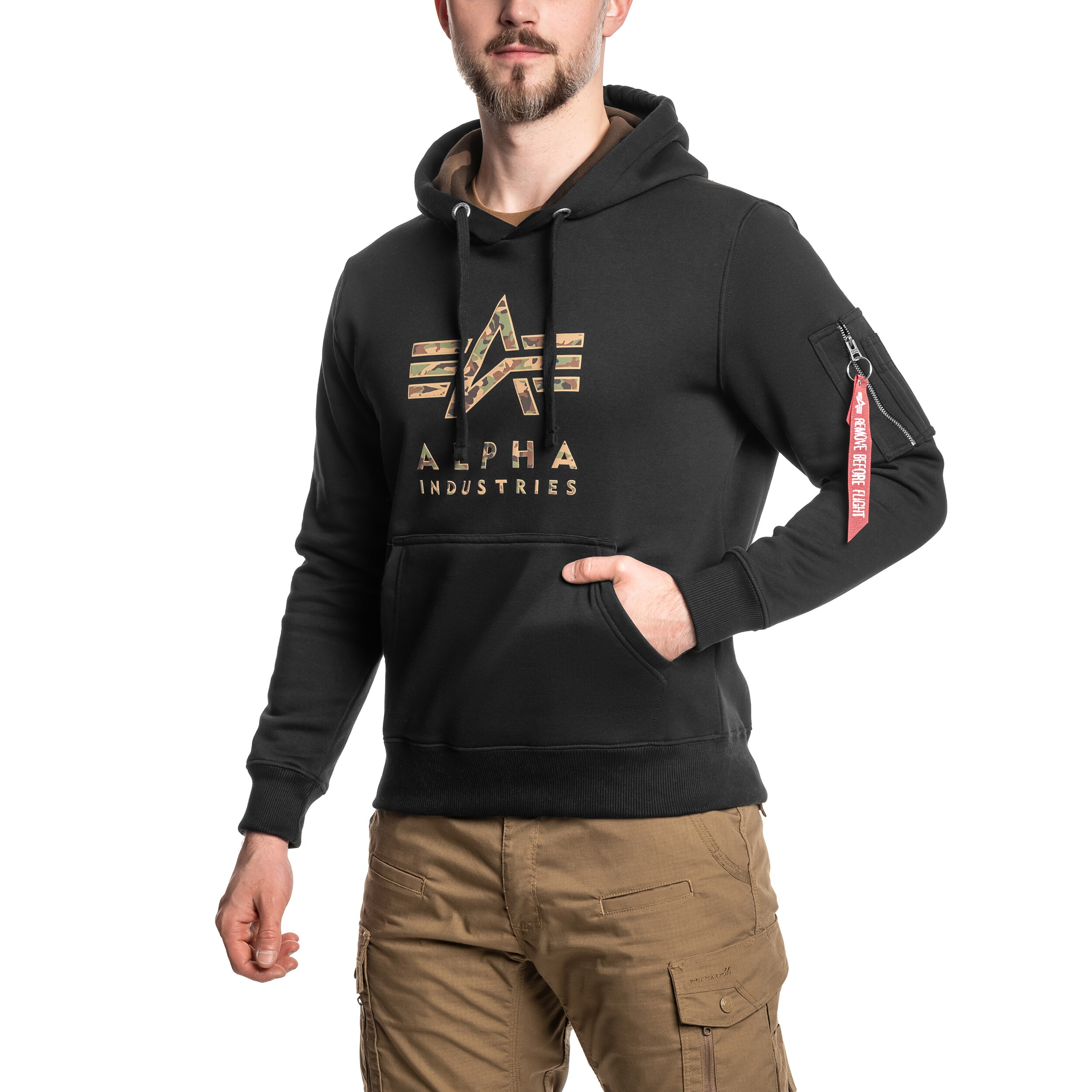 Alpha Industries Camo TPU Hoody pulóver - Black