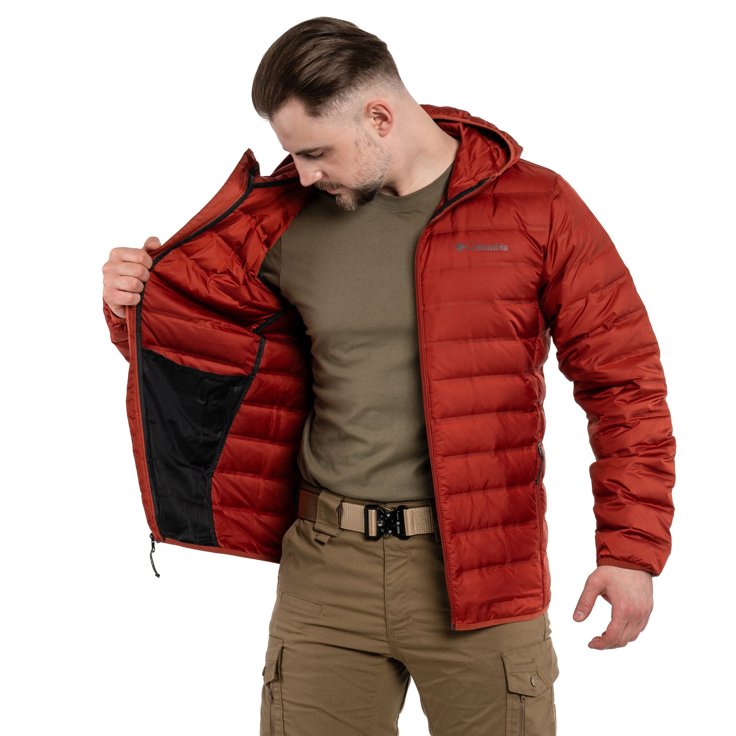 Columbia Lake 22 Down Hooded Jacket kabát - Warp Red