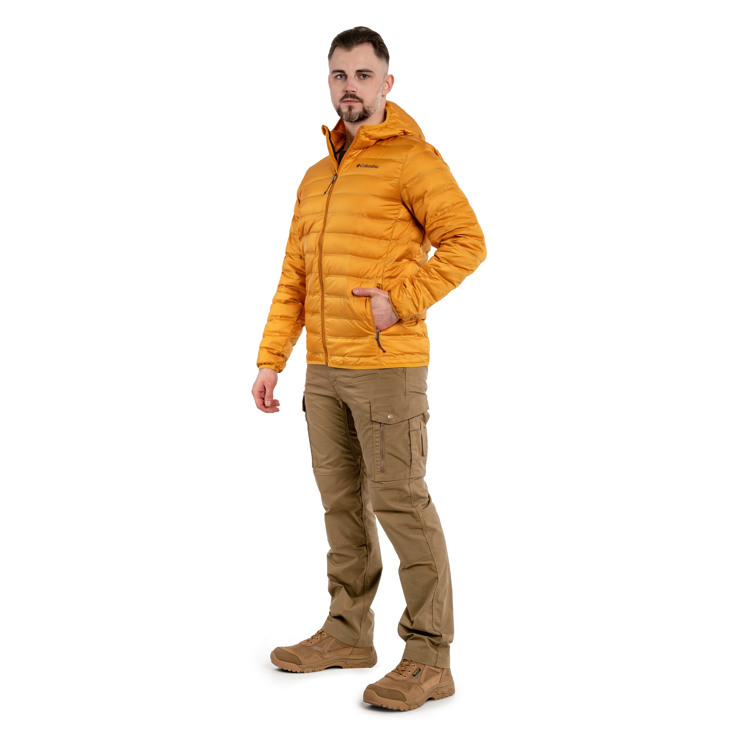 Columbia Lake 22 Down Hooded Jacket kabát - Raw Honey
