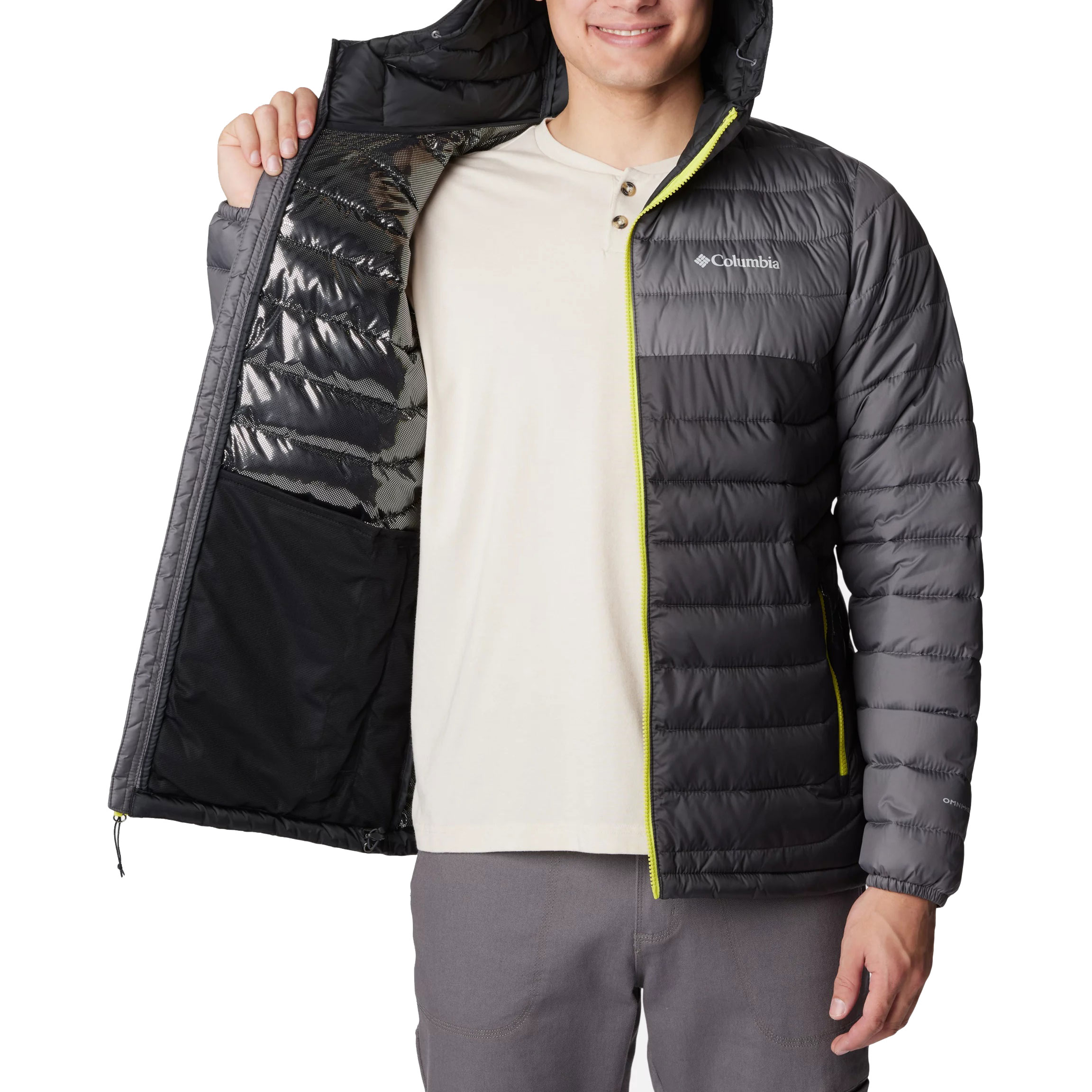Columbia Powder Lite Hooded Jacket kabát - Shark/City Grey