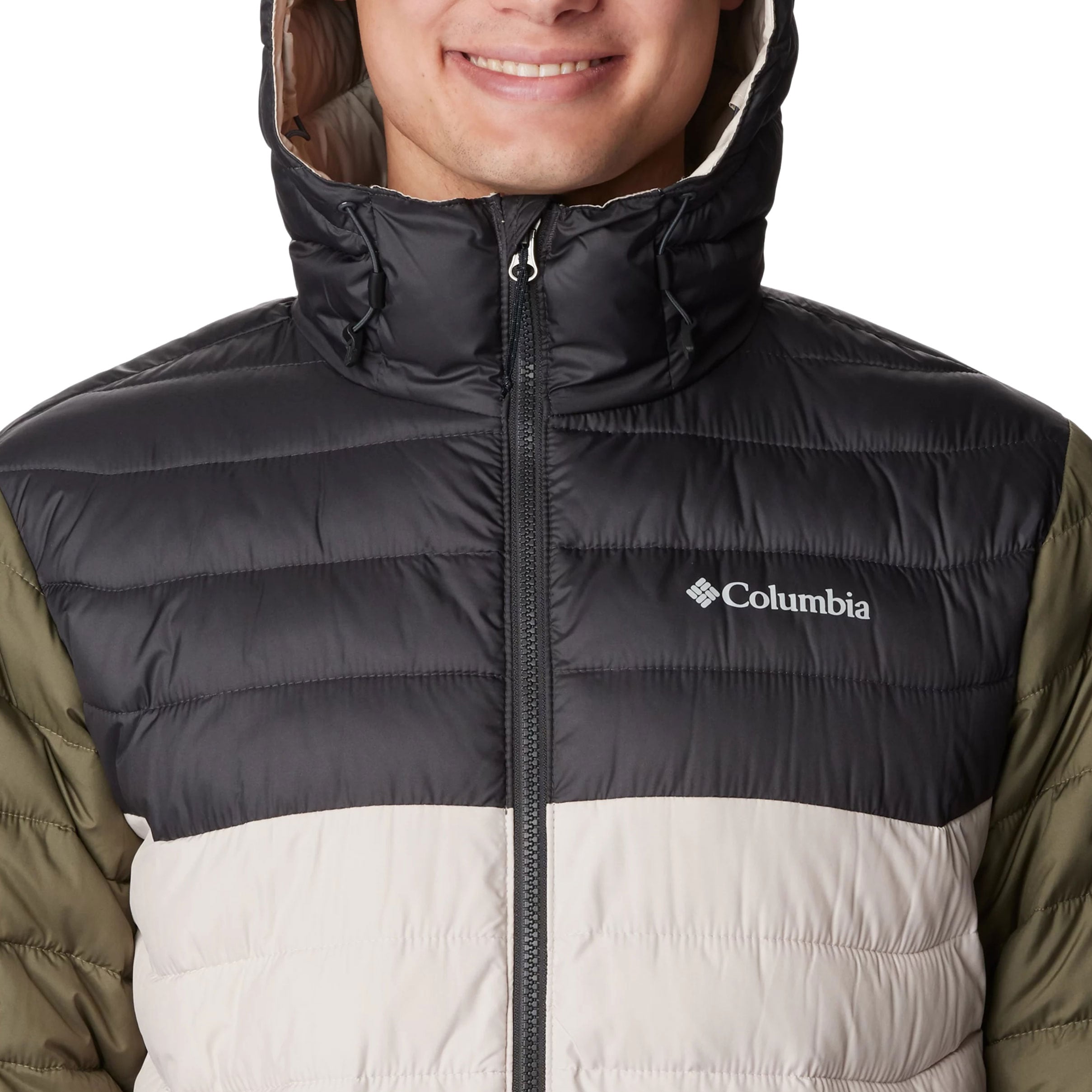 Columbia Powder Lite Hooded Jacket kabát - Dark Stone/Shark