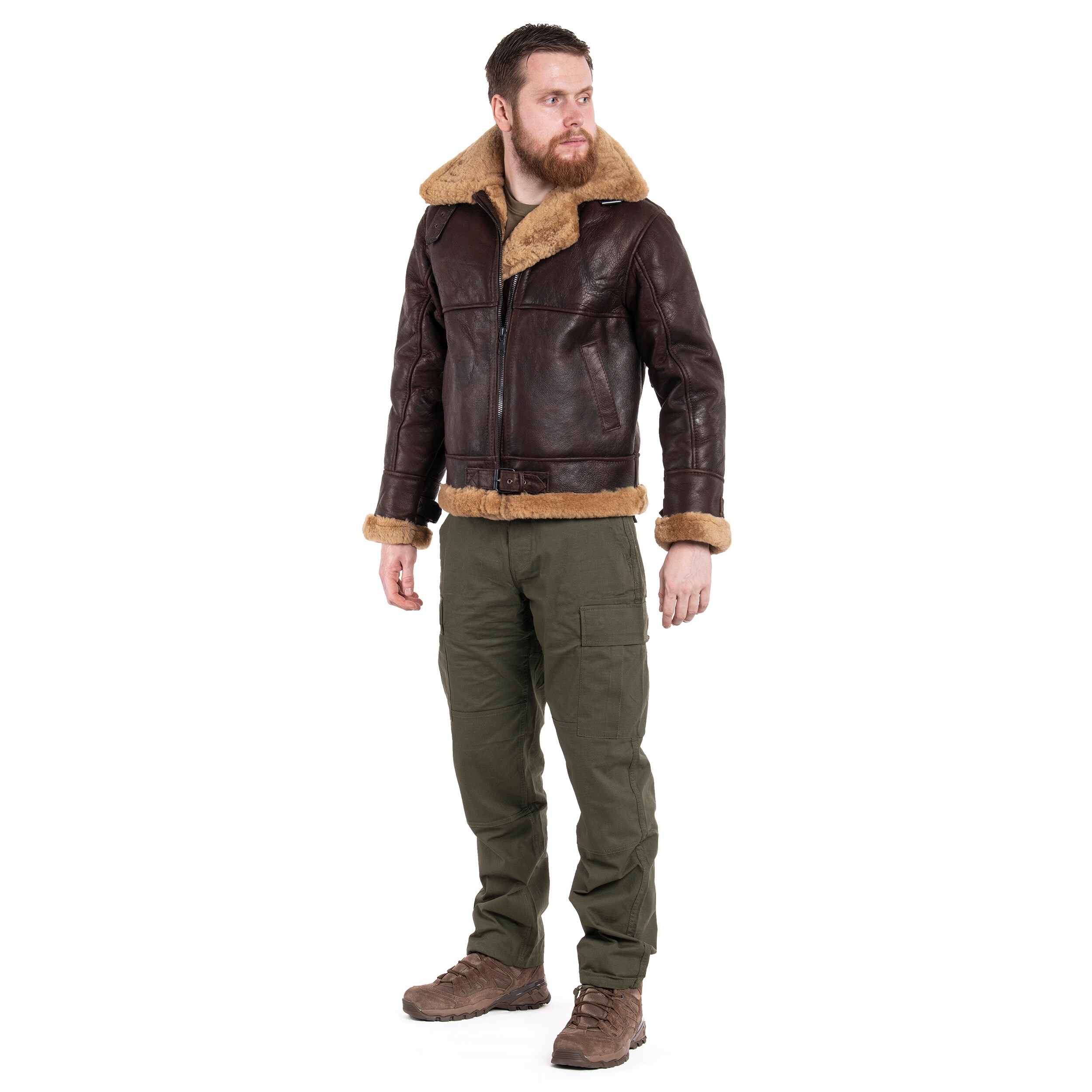 Mil-Tec US B46 Sheepskin bőrkabát - Brown