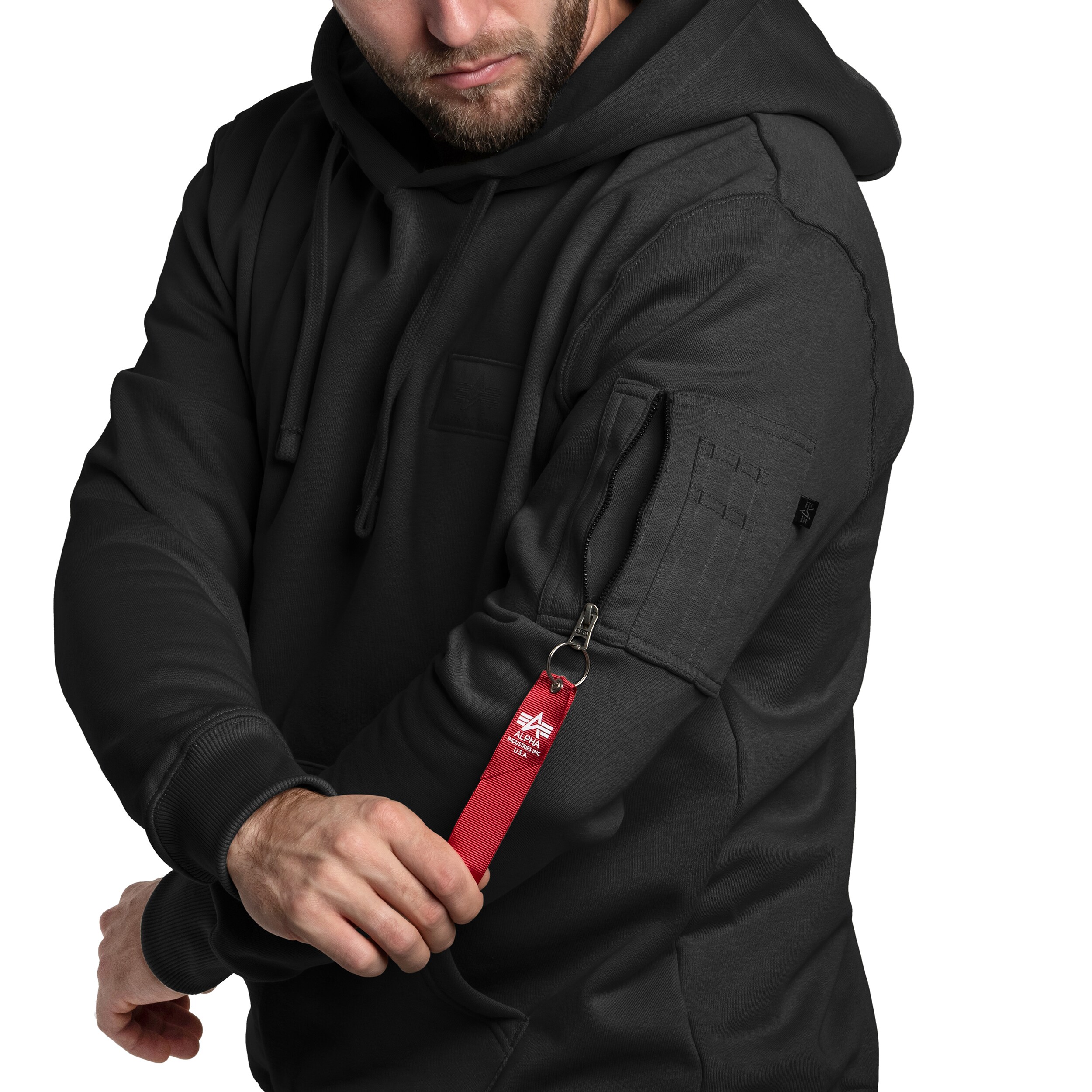 Alpha Industries Back Print Hoody pulóver- Black