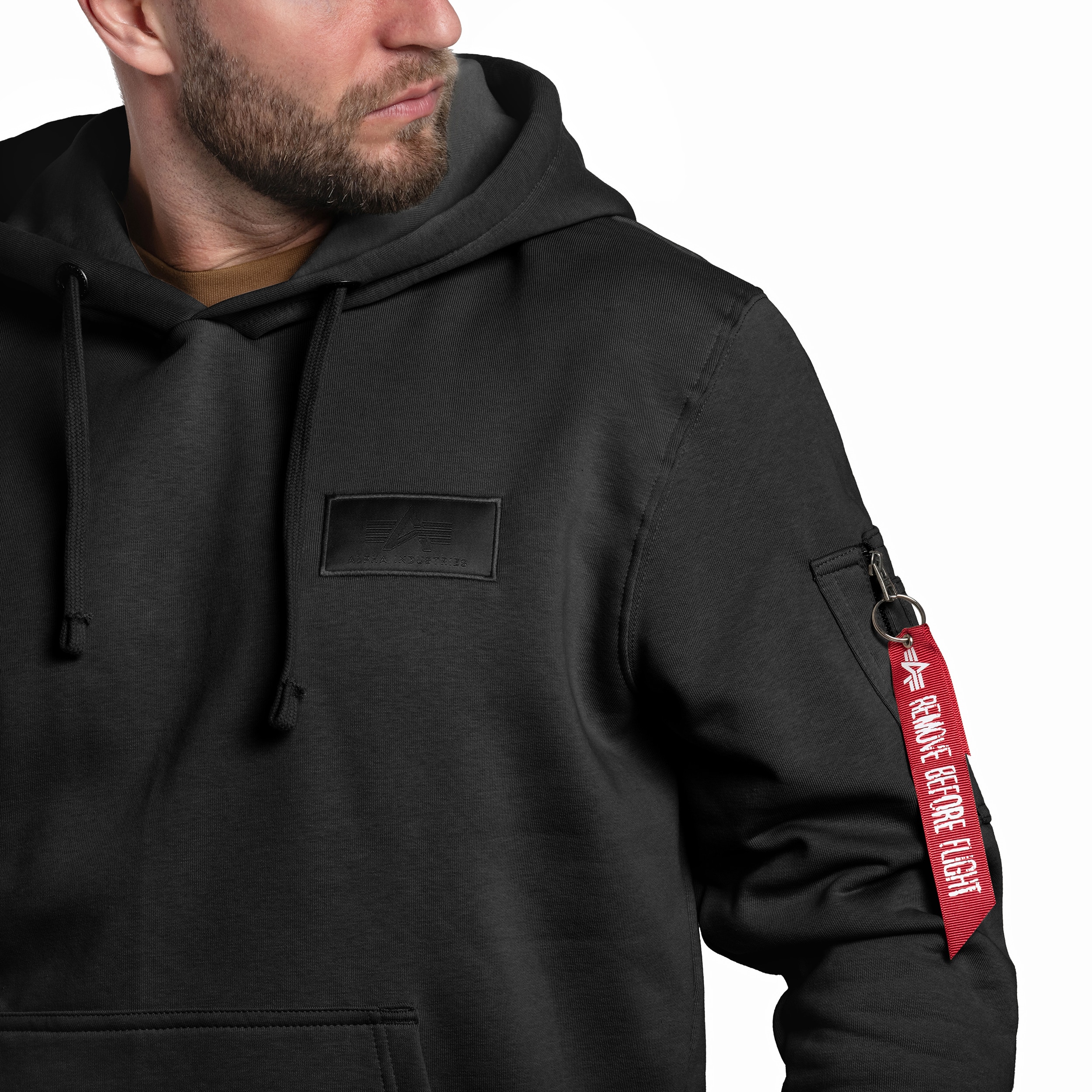 Alpha Industries Back Print Hoody pulóver- Black