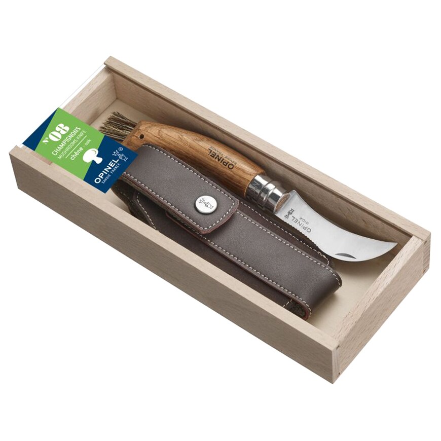 Opinel No.8 Mushroom összecsukható gombakés tokkal