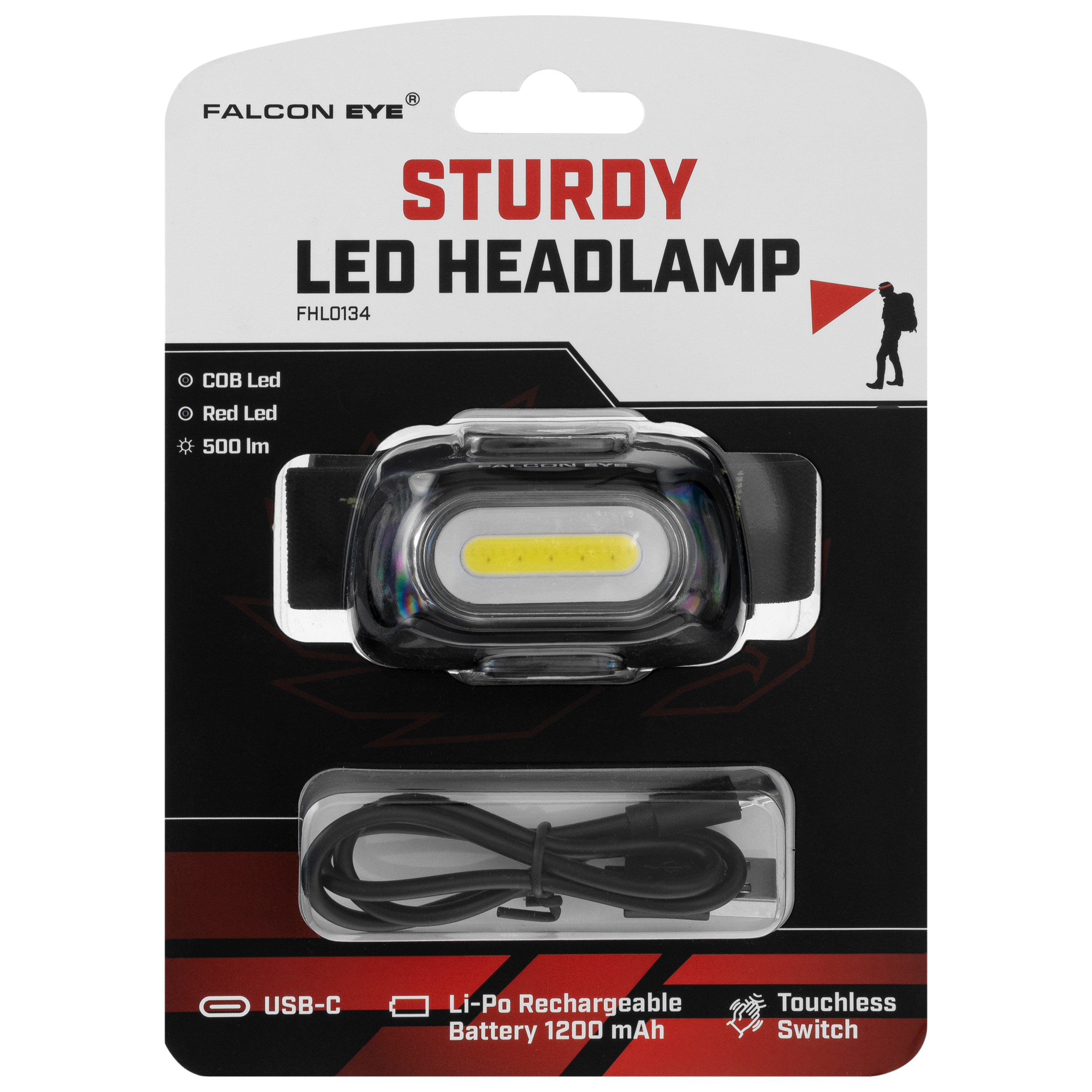 Mactronic Falcon Eye Sturdy fejlámpa - 500 lumen