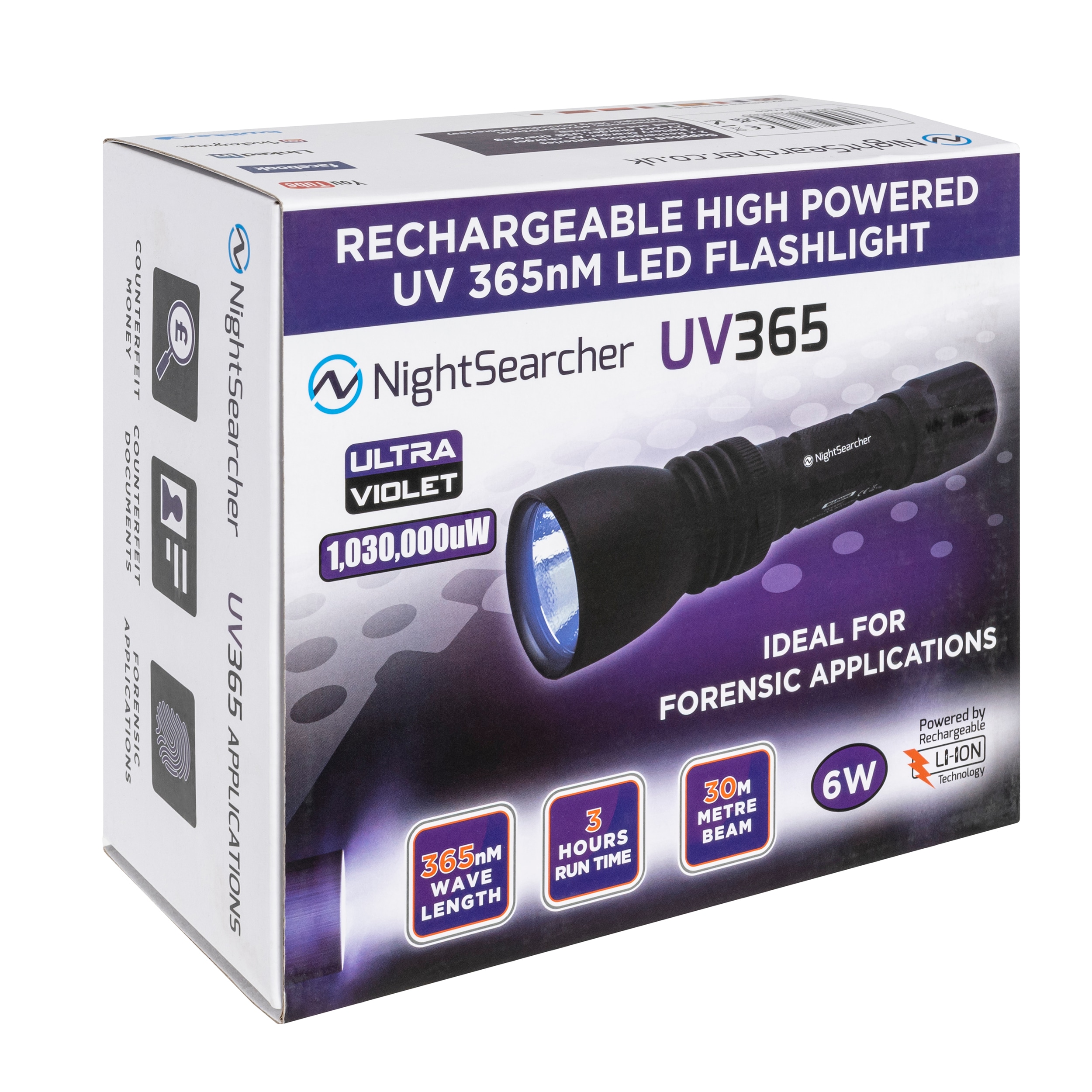 NightSearcher UV365 UV zseblámpa - 365 nm