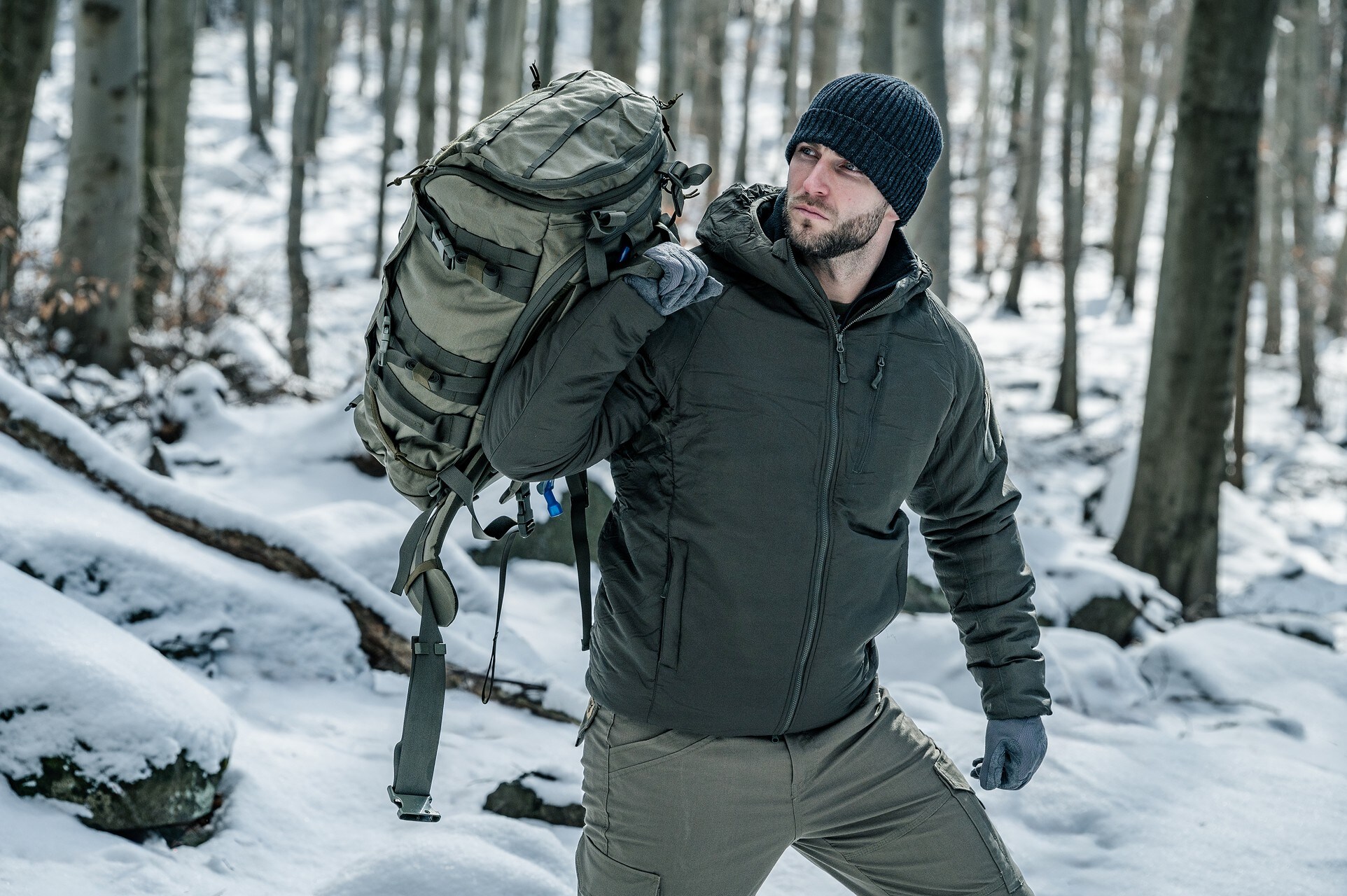 Helikon Wolfhound Hoodie kabát - Taiga Green