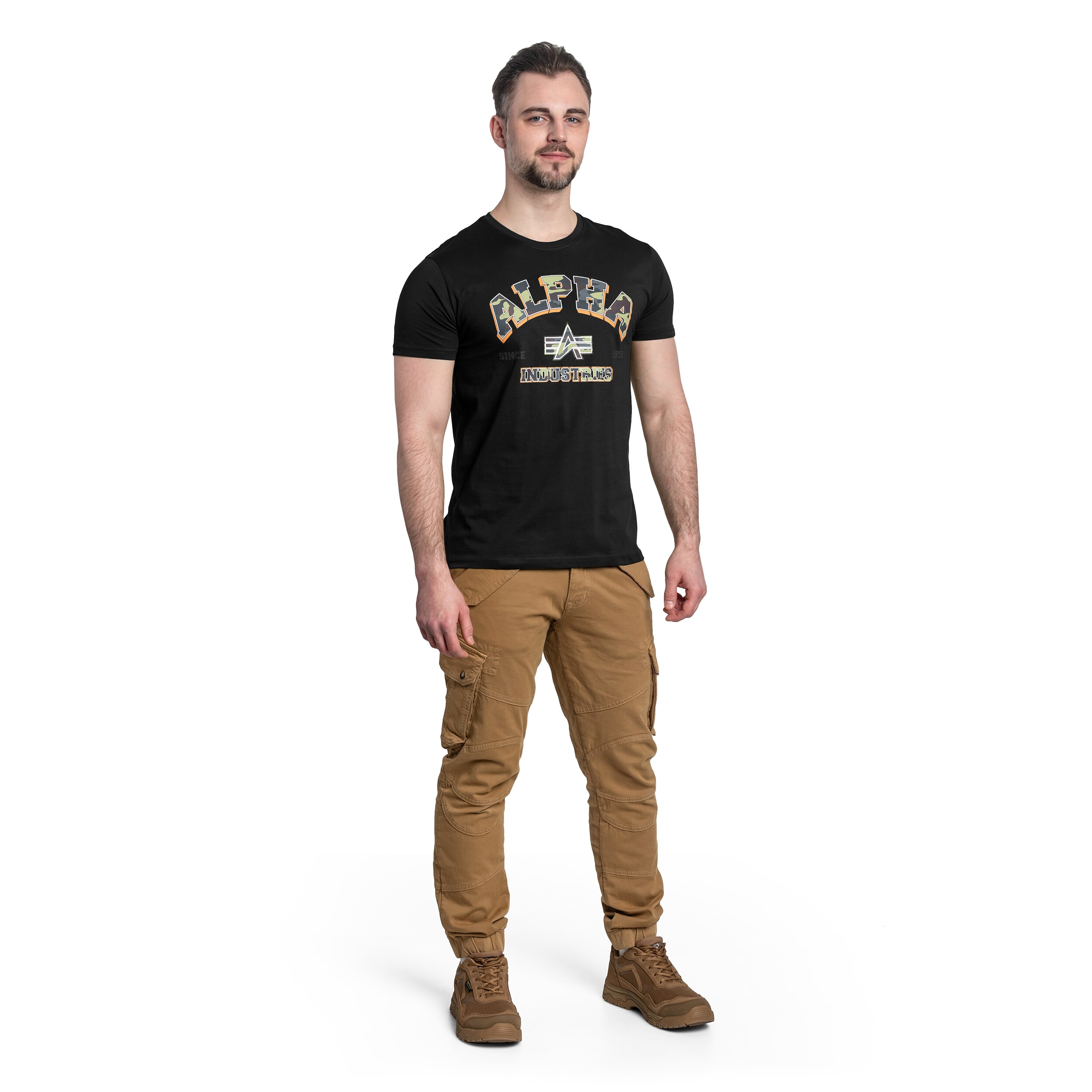 Alpha Industries College Camo T-shirt póló - Black