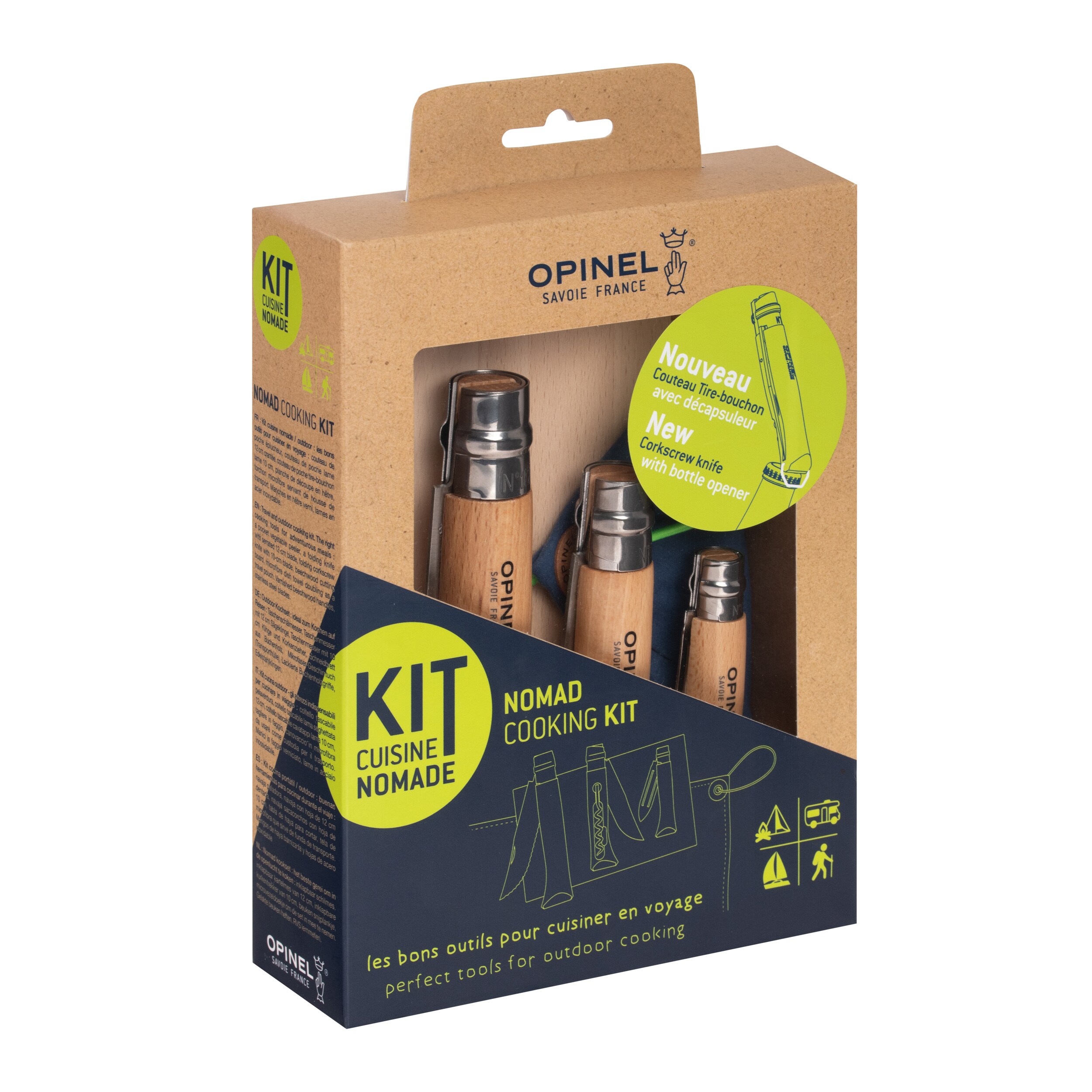 Opinel Nomad Cooking Kit konyhai késkészlet