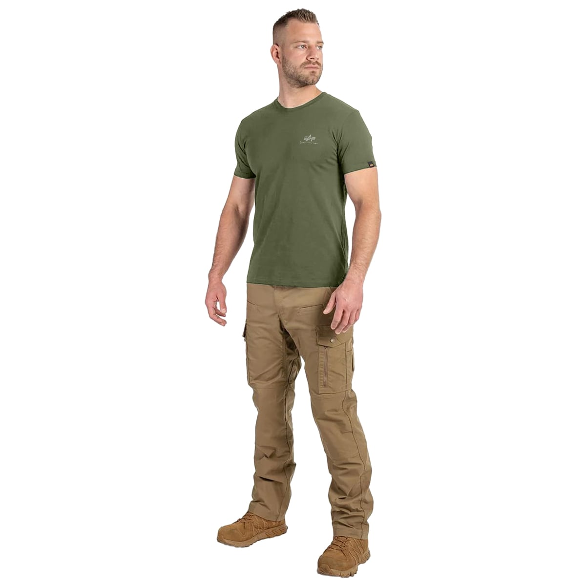 Alpha Industries Basic Small Logo T-shirt póló - Dark Olive