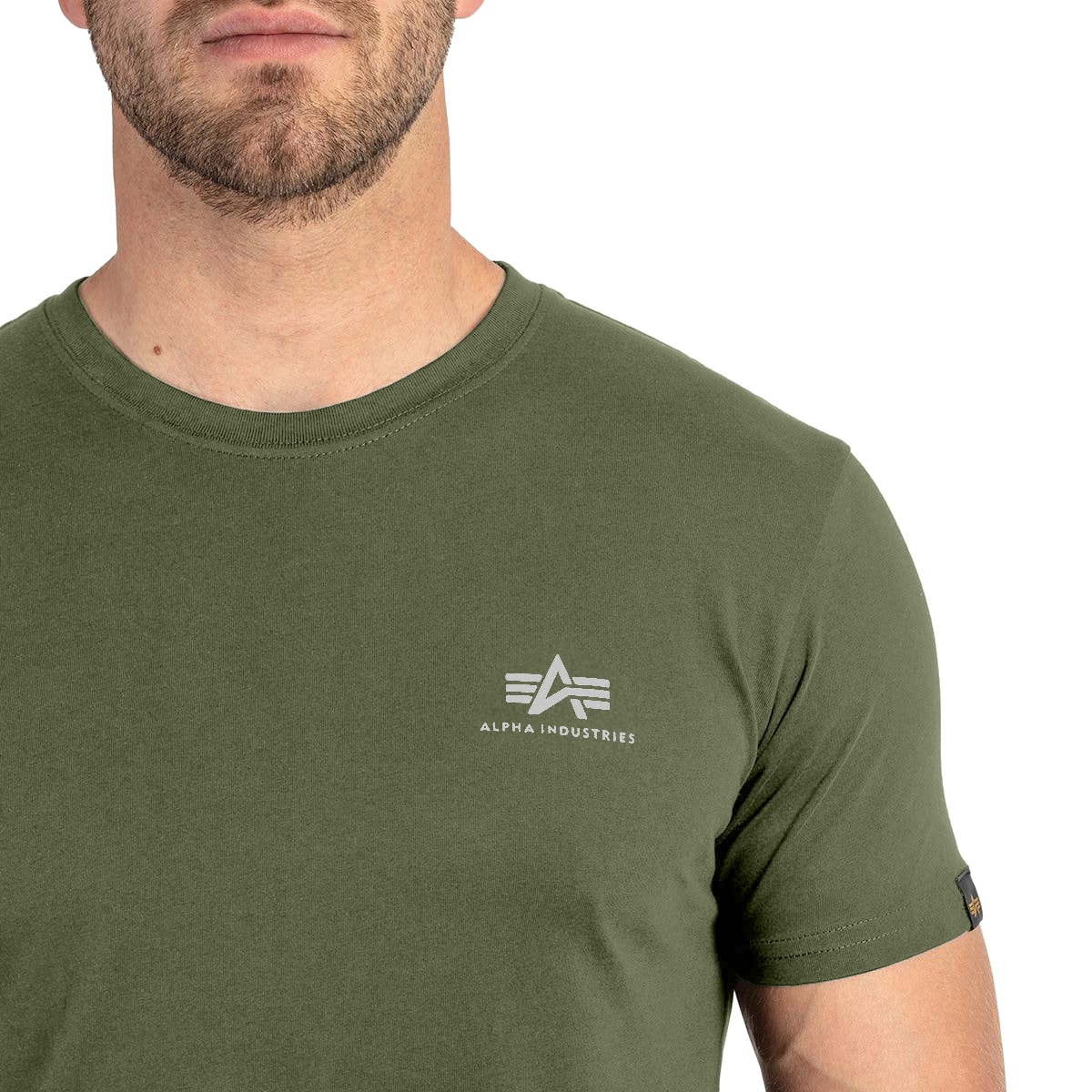 Alpha Industries Basic Small Logo T-shirt póló - Dark Olive