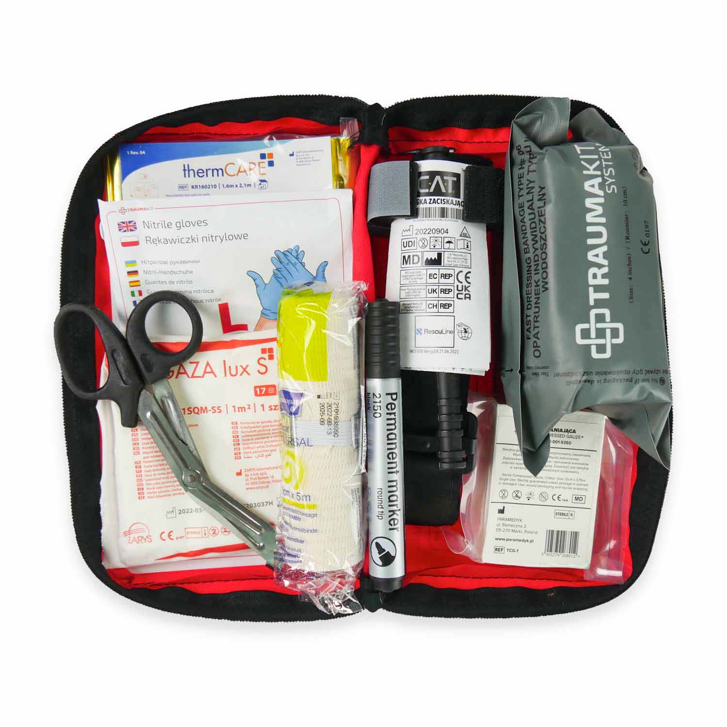 AedMax Trauma Kit K moduláris elsősegély készlet - vérzés - fekete érszorító