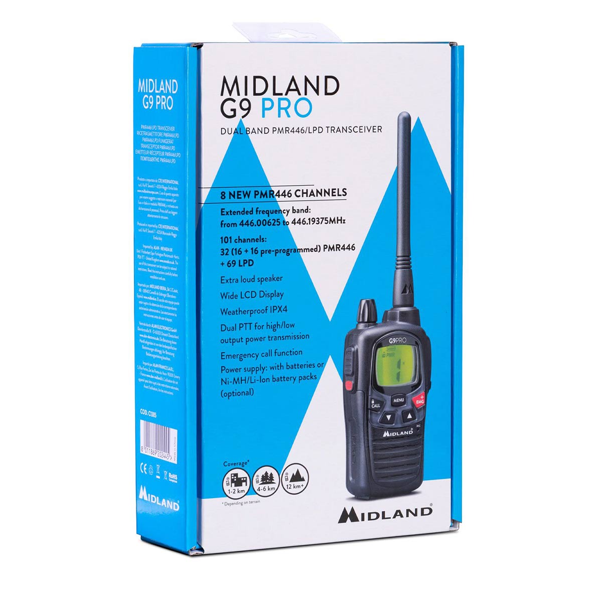 Midland G9 Pro PMR rádiótelefon - fekete