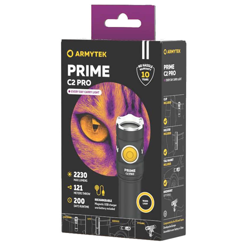 Armytek Prime C2 Pro Magnet USB zseblámpa Warm - 2230 lumen