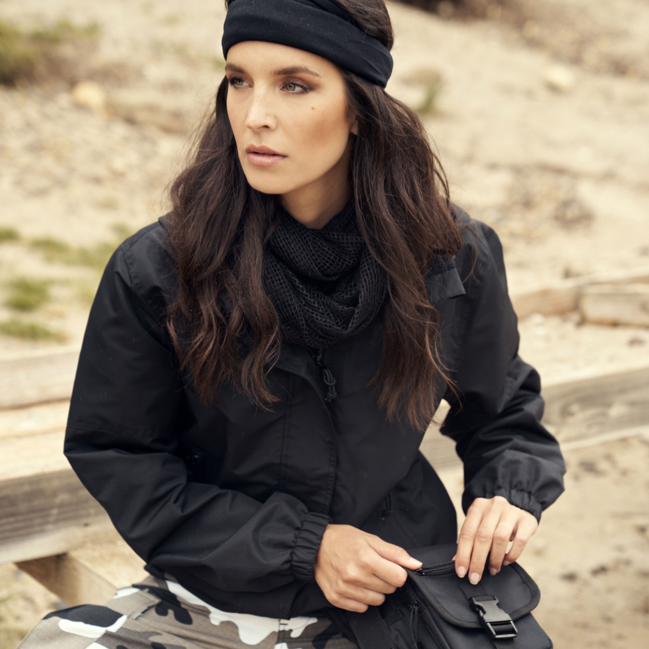 Brandit Summer Windbreaker Frontzip női kabát - Black