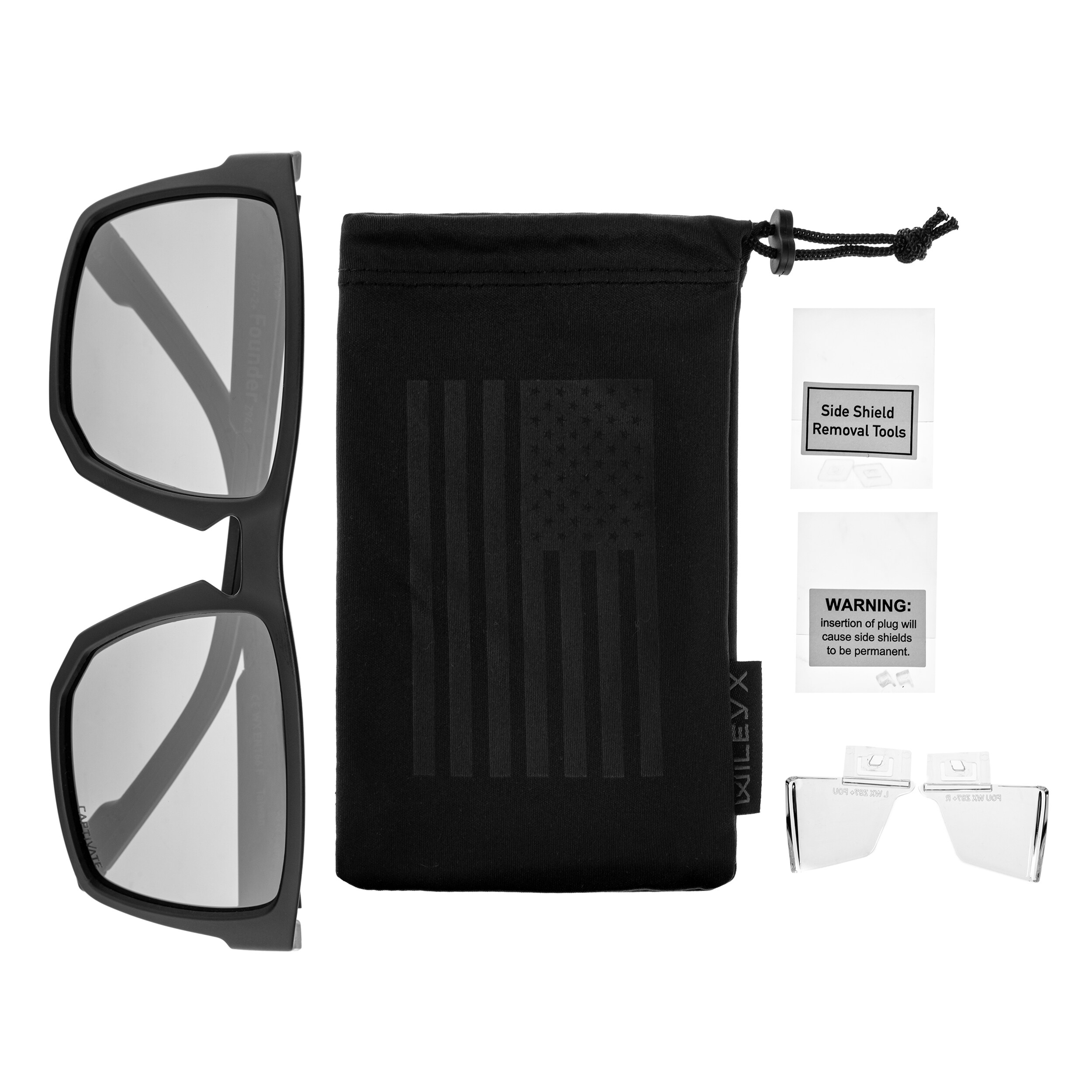 Wiley X Founder szemüveg - Captivate Polarized Black Mirror/Matte Black