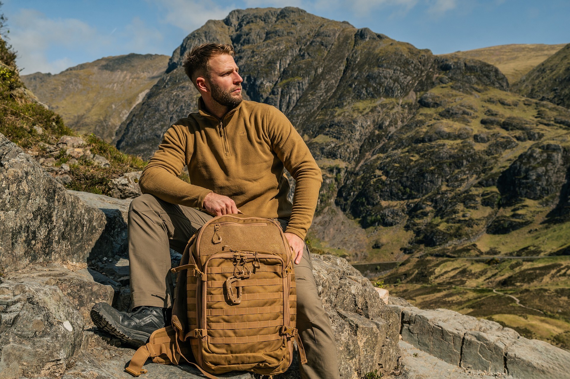 Highlander Outdoor Ember Fleece Top polár pulóver - Tan