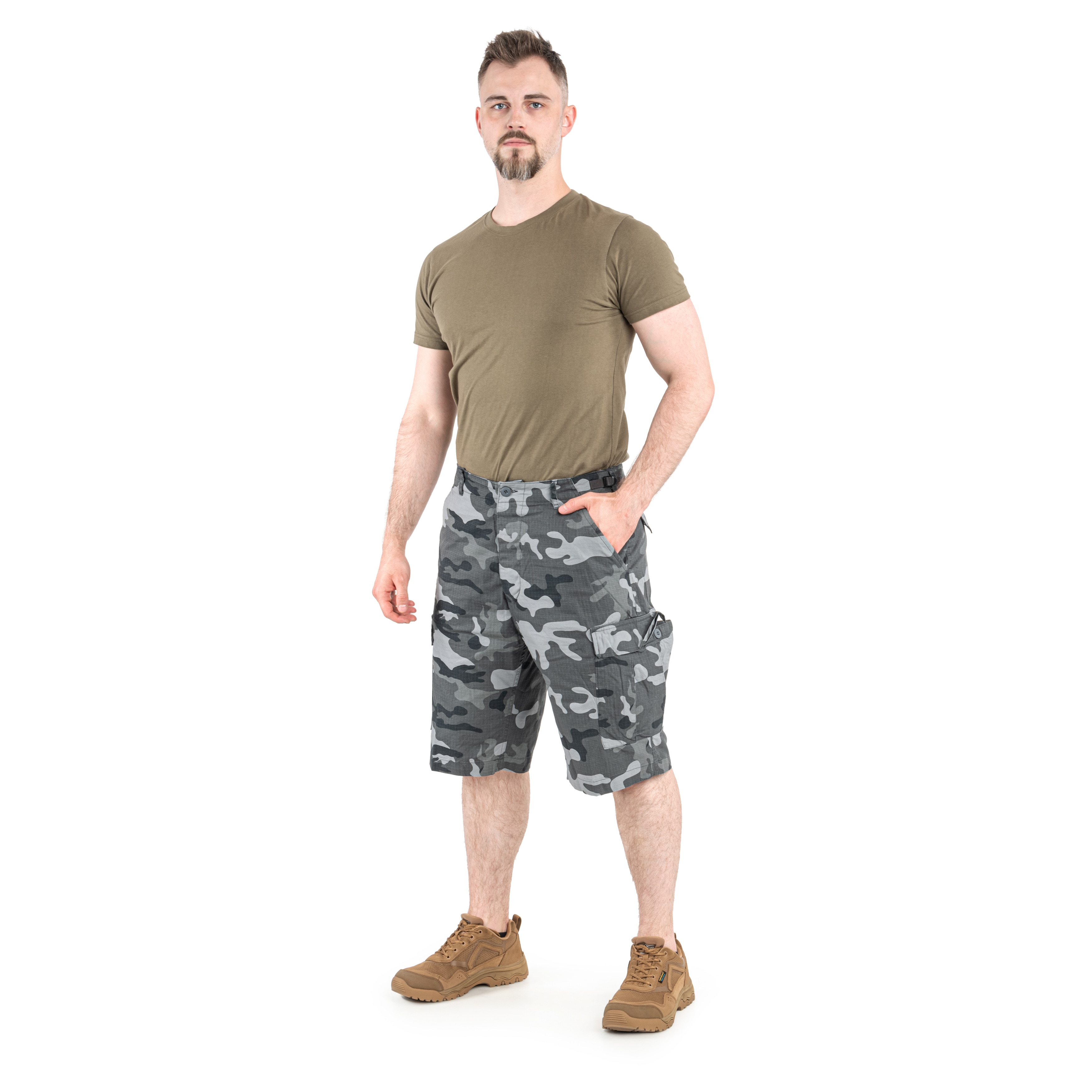 Brandit BDU Rip-Stop rövidnadrág - Grey Camo