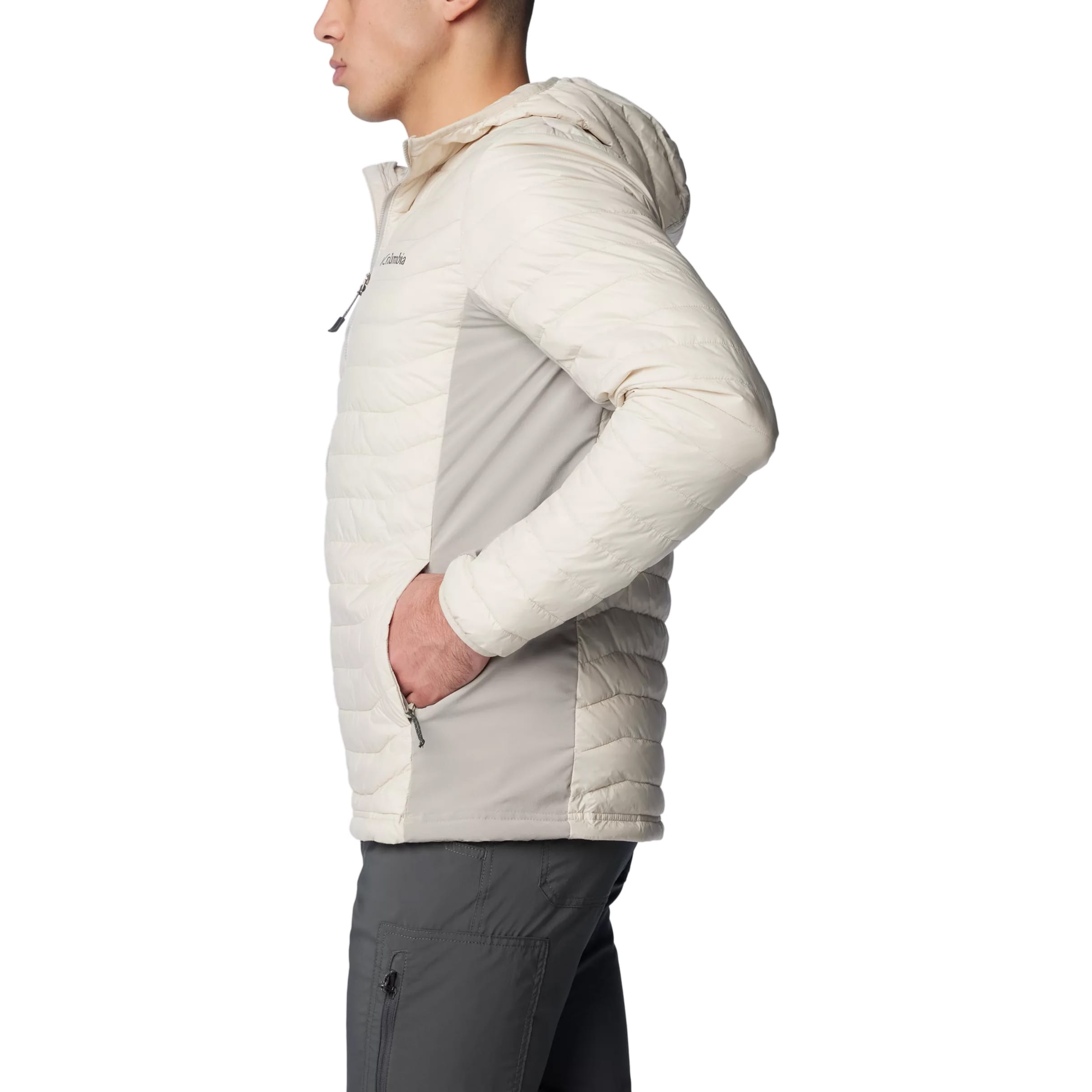 Columbia Powder Pass Hooded Hybrid Down Jacket kabát - Dark Stone/Flint