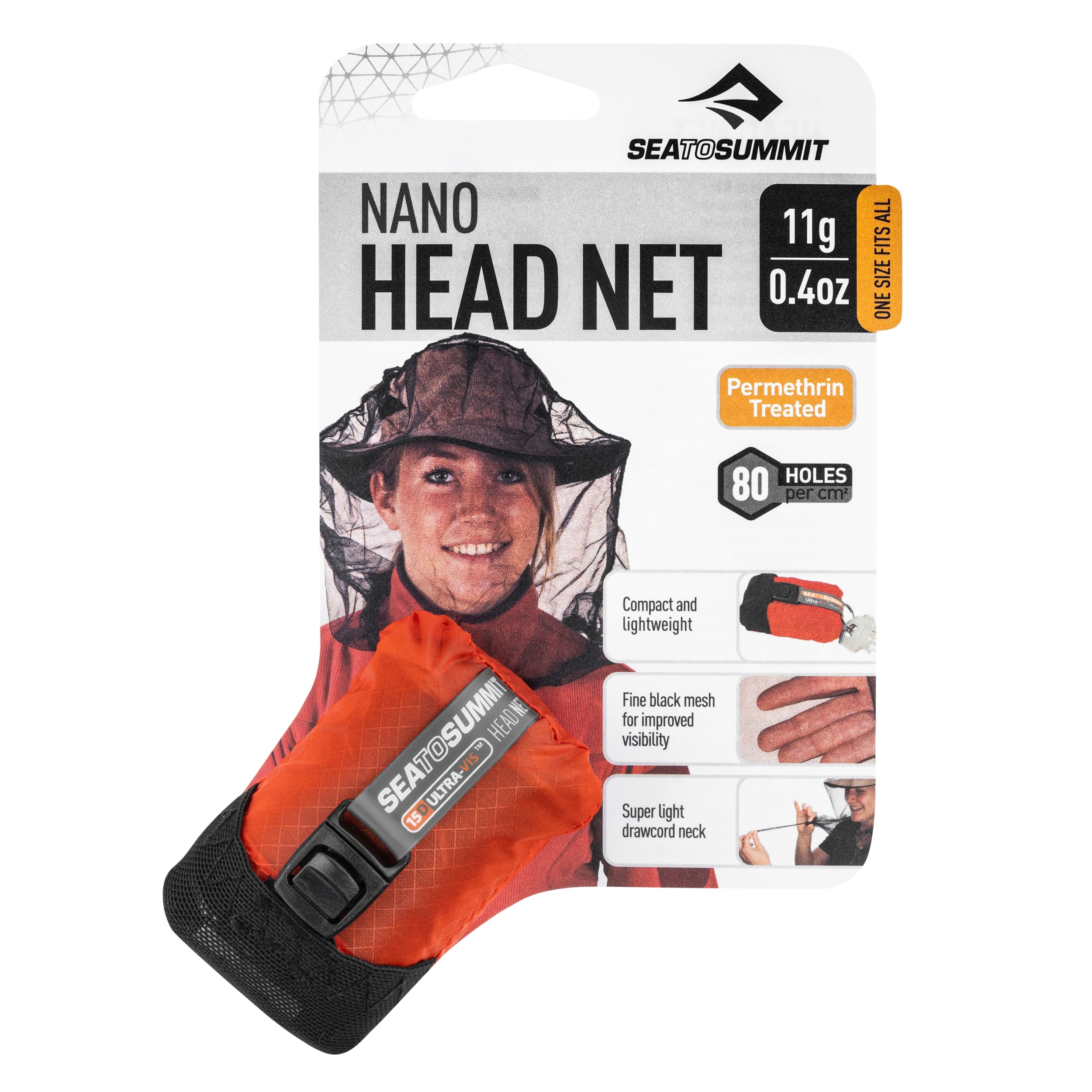 Sea To Summit Nano Mosquito Head Net Permethrin Treated szúnyogháló
