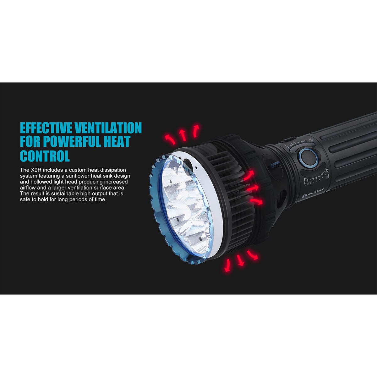 Olight X9R Marauder újratölthető zseblámpa - 25000 lumen