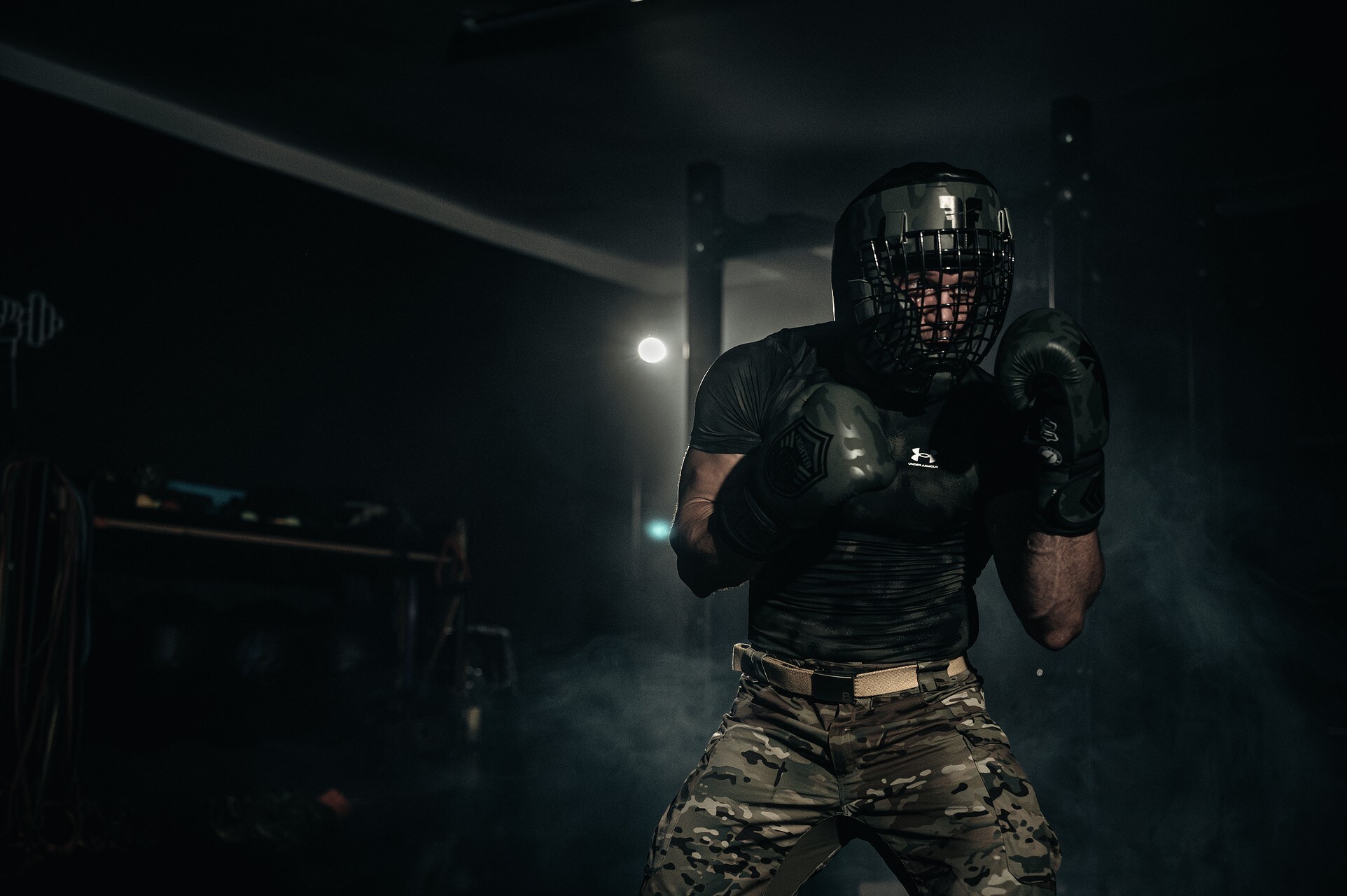 Fighter Shock Head Guard boxsisak - Khaki/Camo