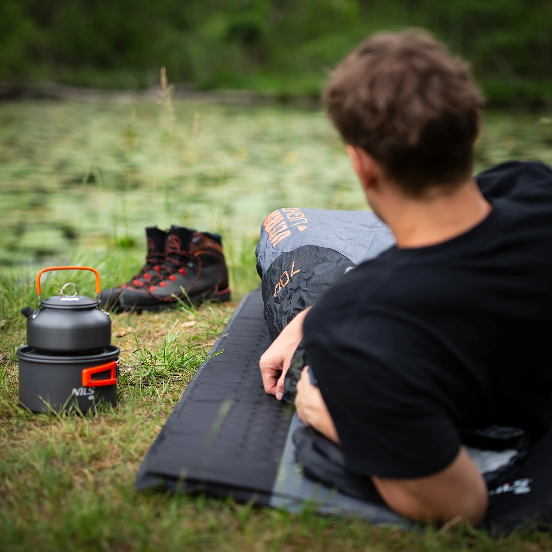 Nils Camp Ultra Light hálózsák - Szürke-narancssárga