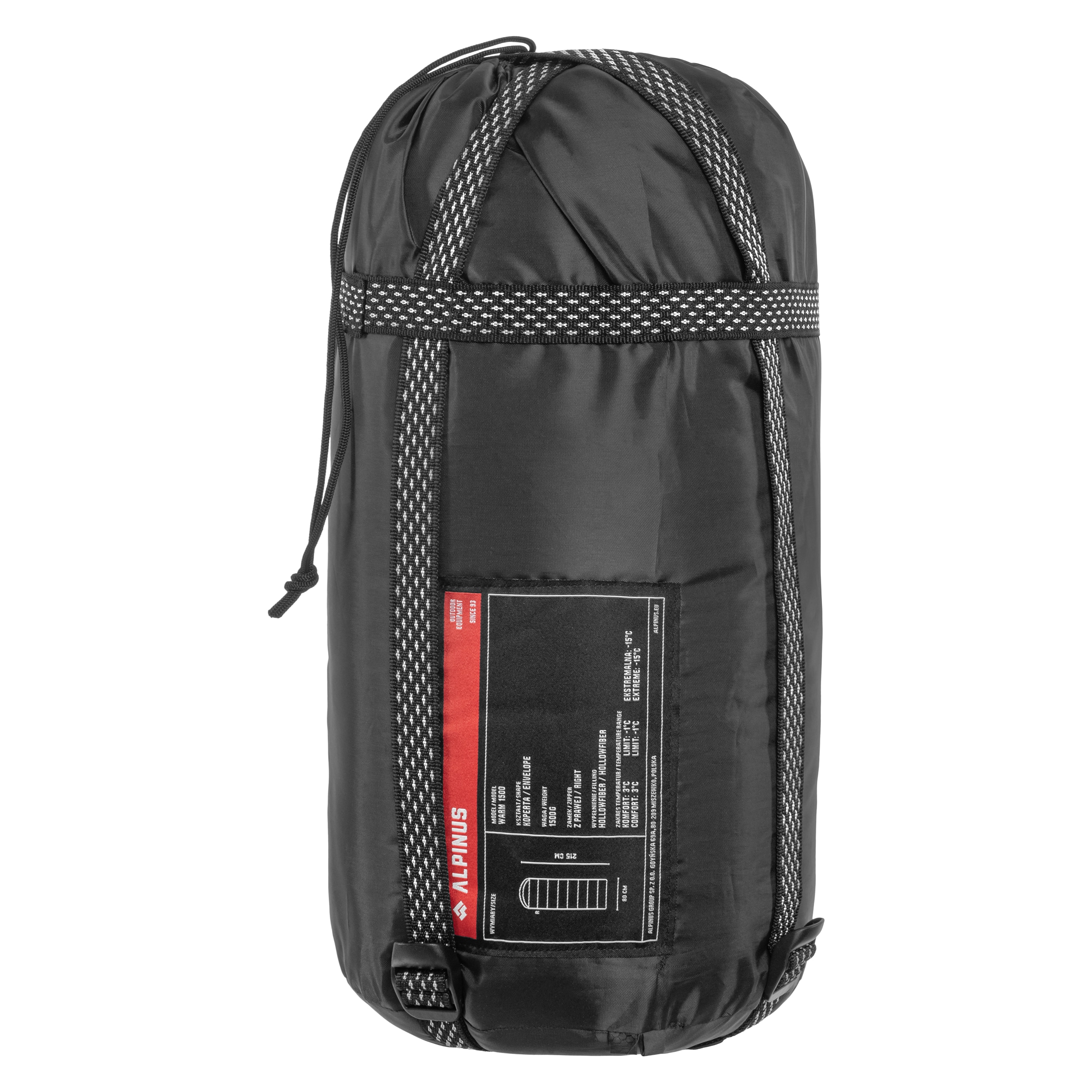 Alpinus Warm 1500 hálózsák Fekete - jobb