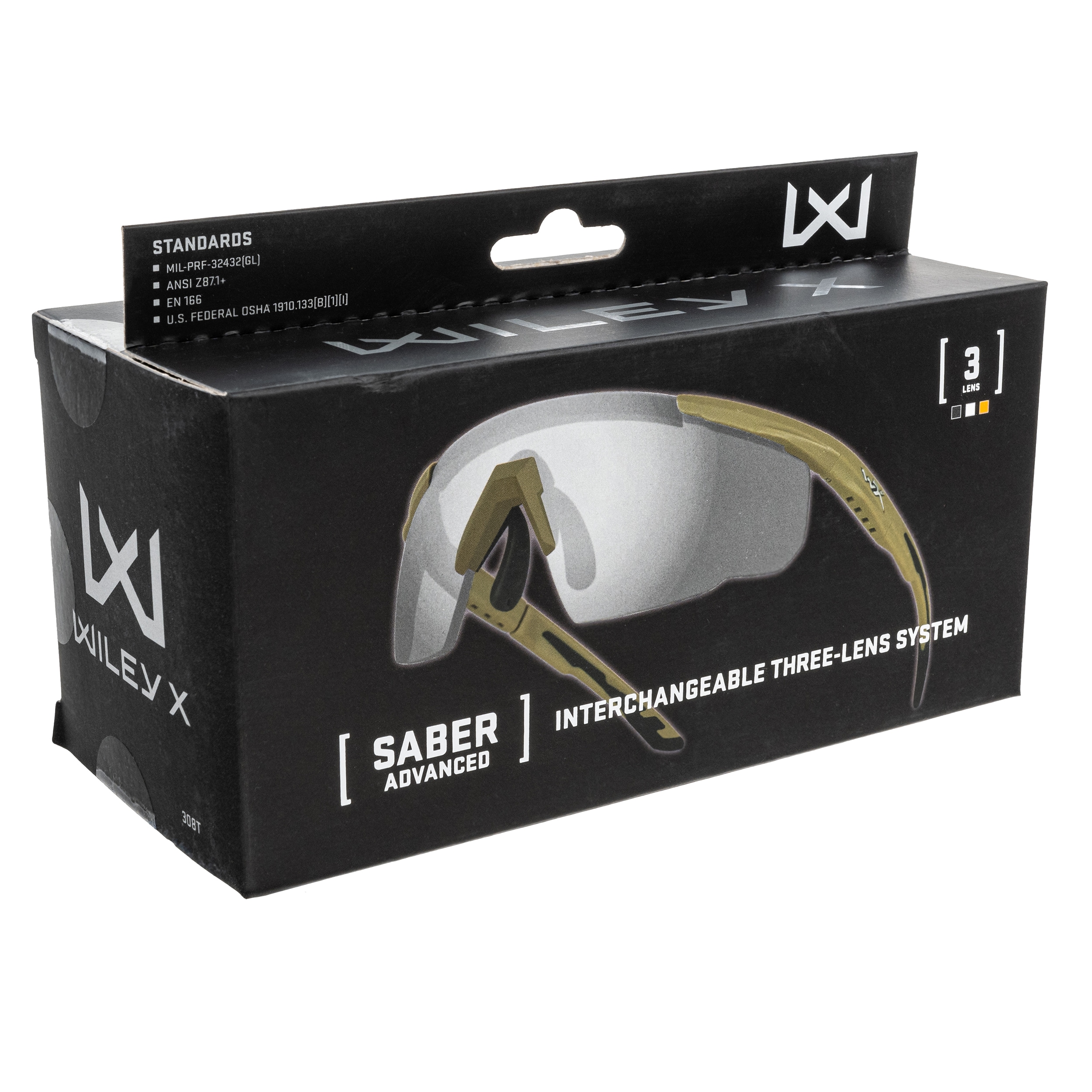Wiley X Saber Advanced Set 3in1 taktikai szemüveg - Grey/Clear/Light Rust/Matte Tan