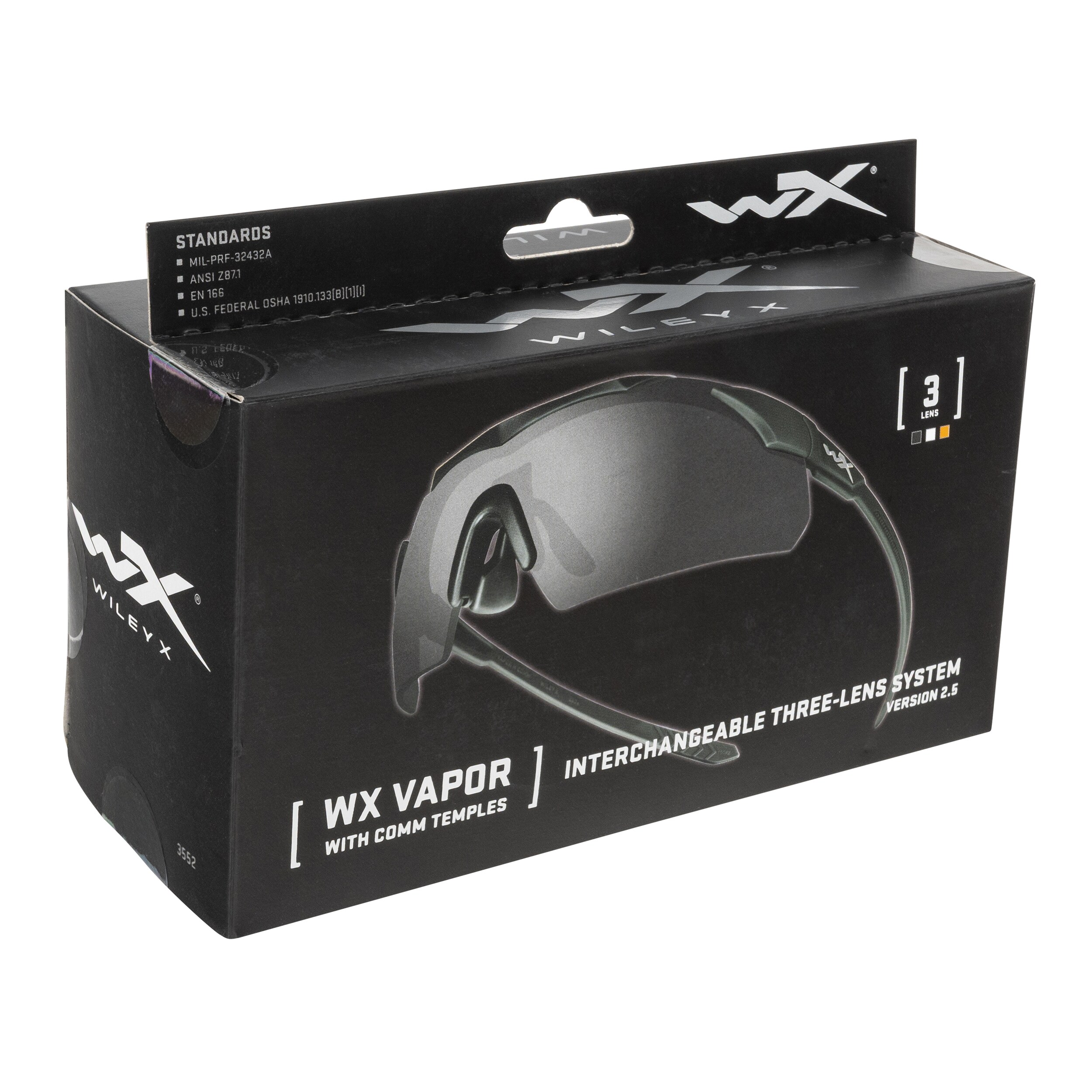 Wiley X Vapor Comm 2.5 Set 3in1 taktikai szemüveg - Matte Black