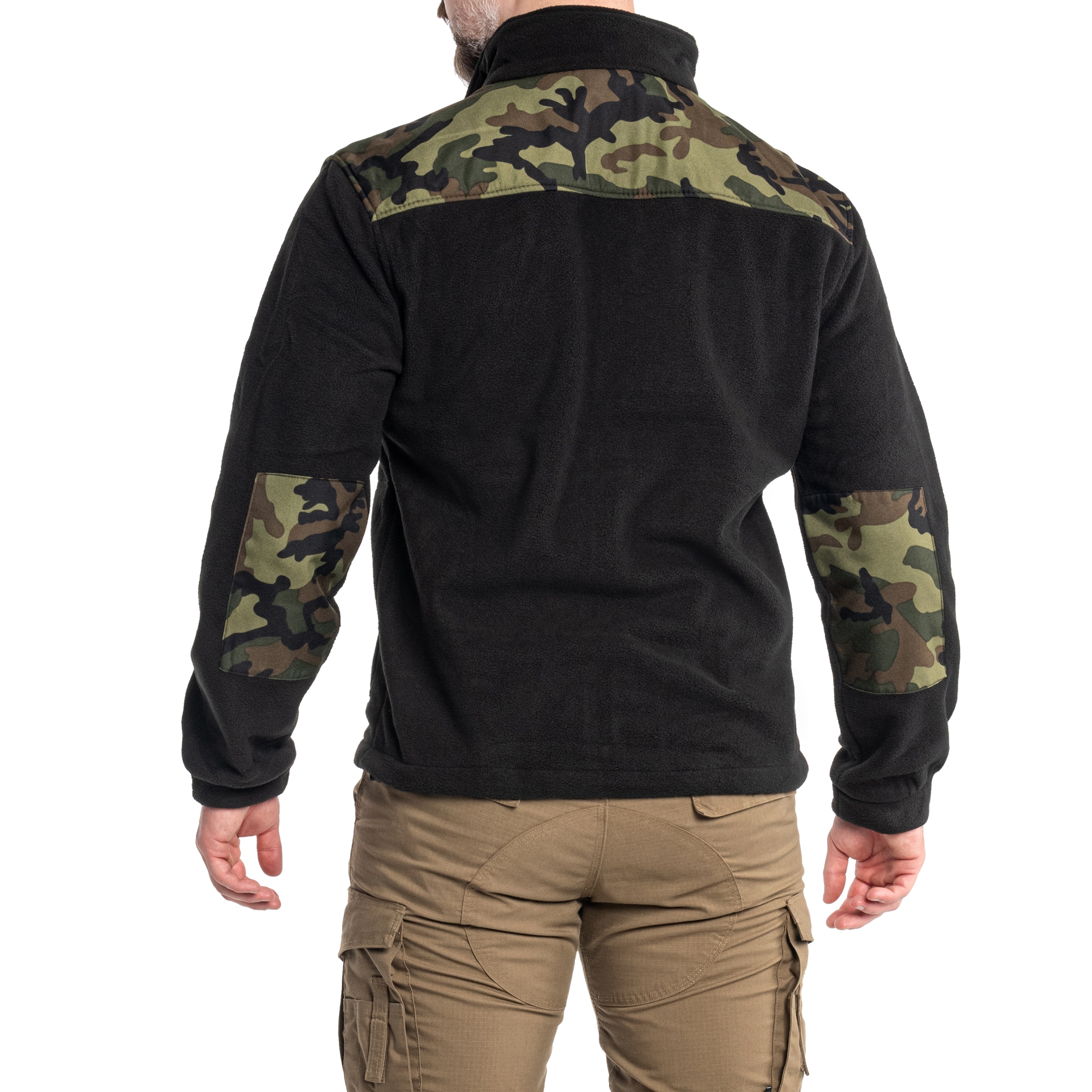 Katonai polár pulóver - Black/Camouflage