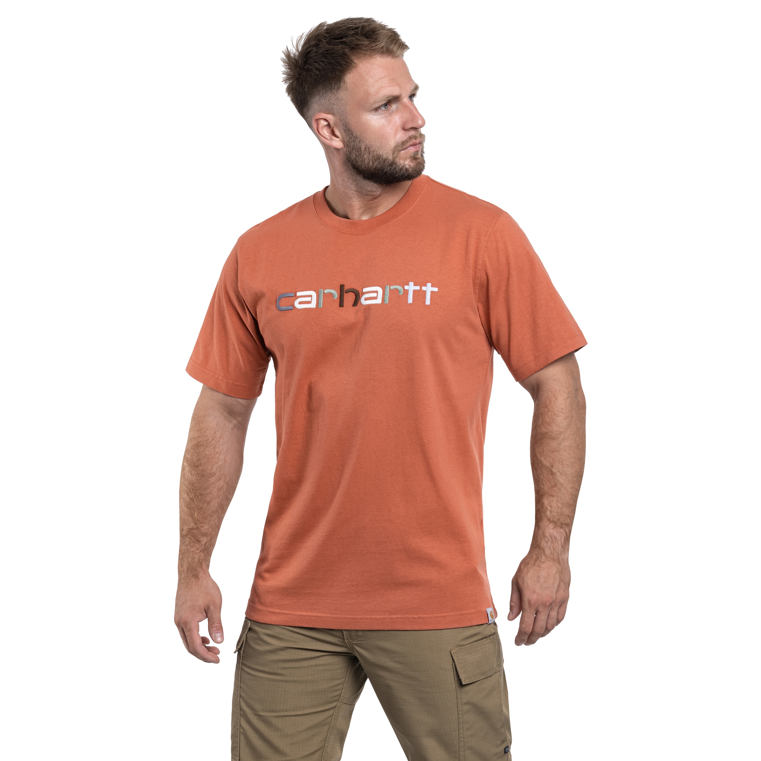 Carhartt Heavyweight Logo T-shirt póló - Terracotta