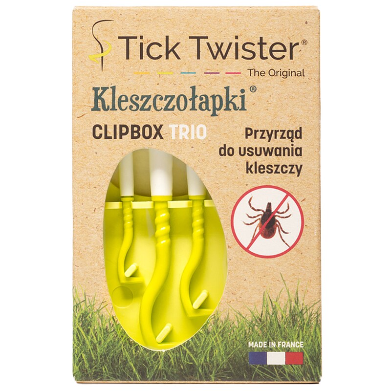 Tick Twister Clipbox Trio kullancseltávolító kampó - Green