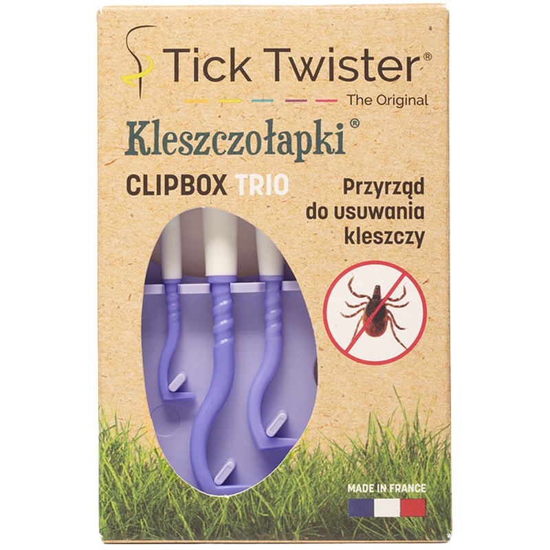 Tick Twister Clipbox Trio kullancseltávolító kampó - Purple