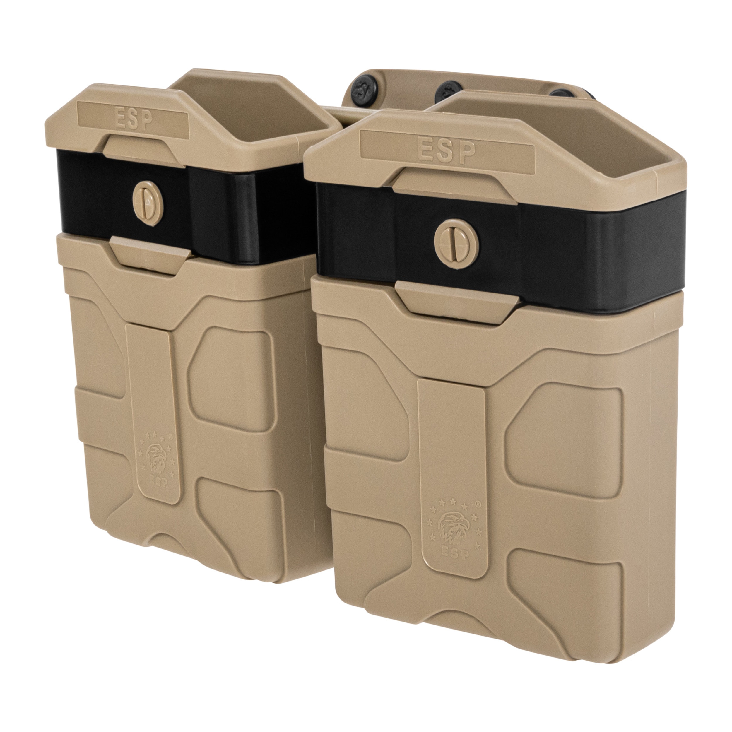ESP kettős forgó tároló Paddle rögzítéssel  5.56 mm- es tölténytárhoz - Khaki