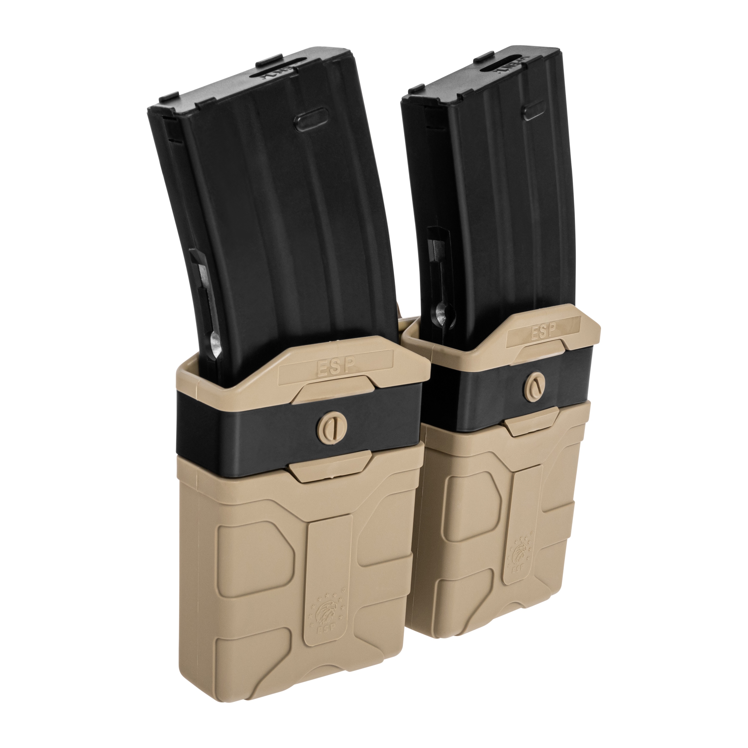 ESP kettős forgó tároló Paddle rögzítéssel  5.56 mm- es tölténytárhoz - Khaki