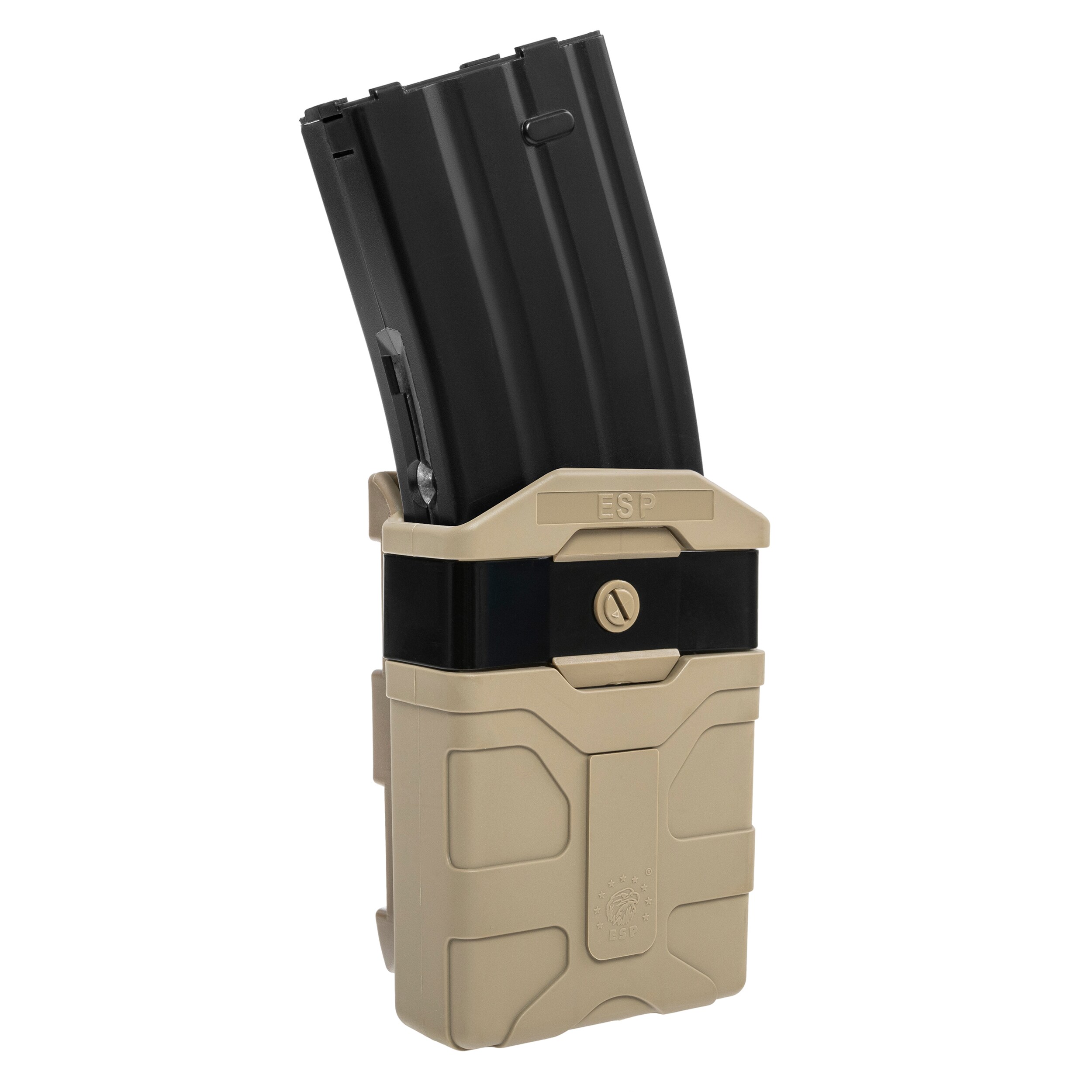 ESP forgatható tároló UBC-07 rögzítéssel 5,56 mm-es kaliberű MOLLE tölténytárhoz - Khaki