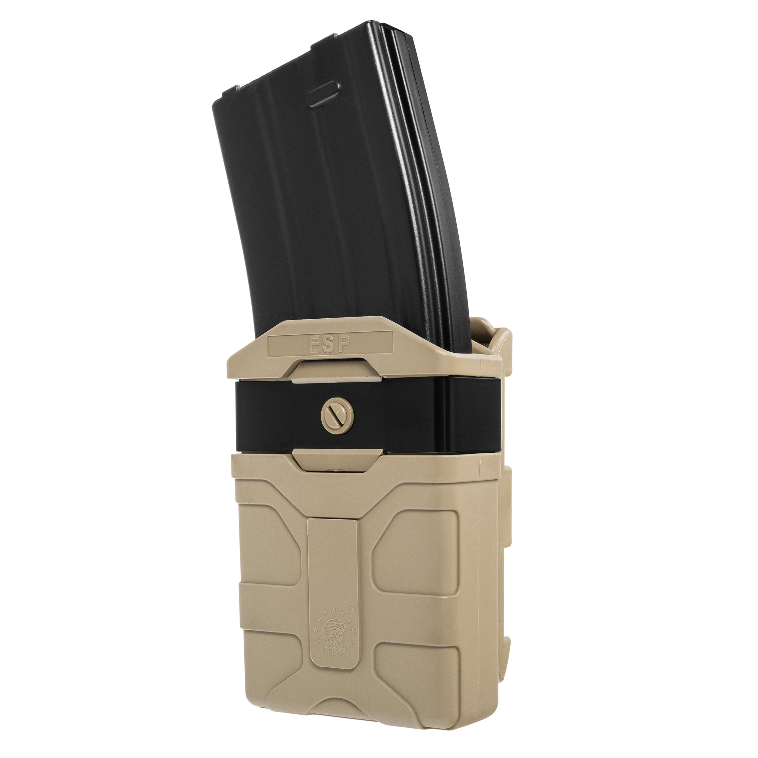ESP forgatható tároló UBC-07 rögzítéssel 5,56 mm-es kaliberű MOLLE tölténytárhoz - Khaki