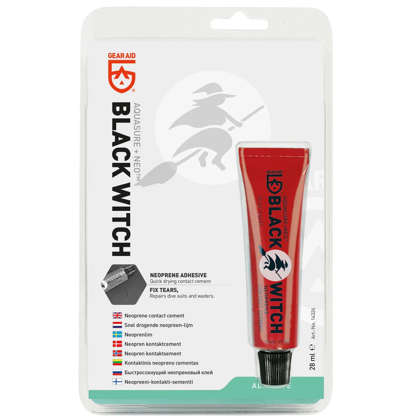 Gear Aid Aquasure Neo Black Witch Neoprene Contact Cement ragsztó neoprén anyag javítására - 28 ml