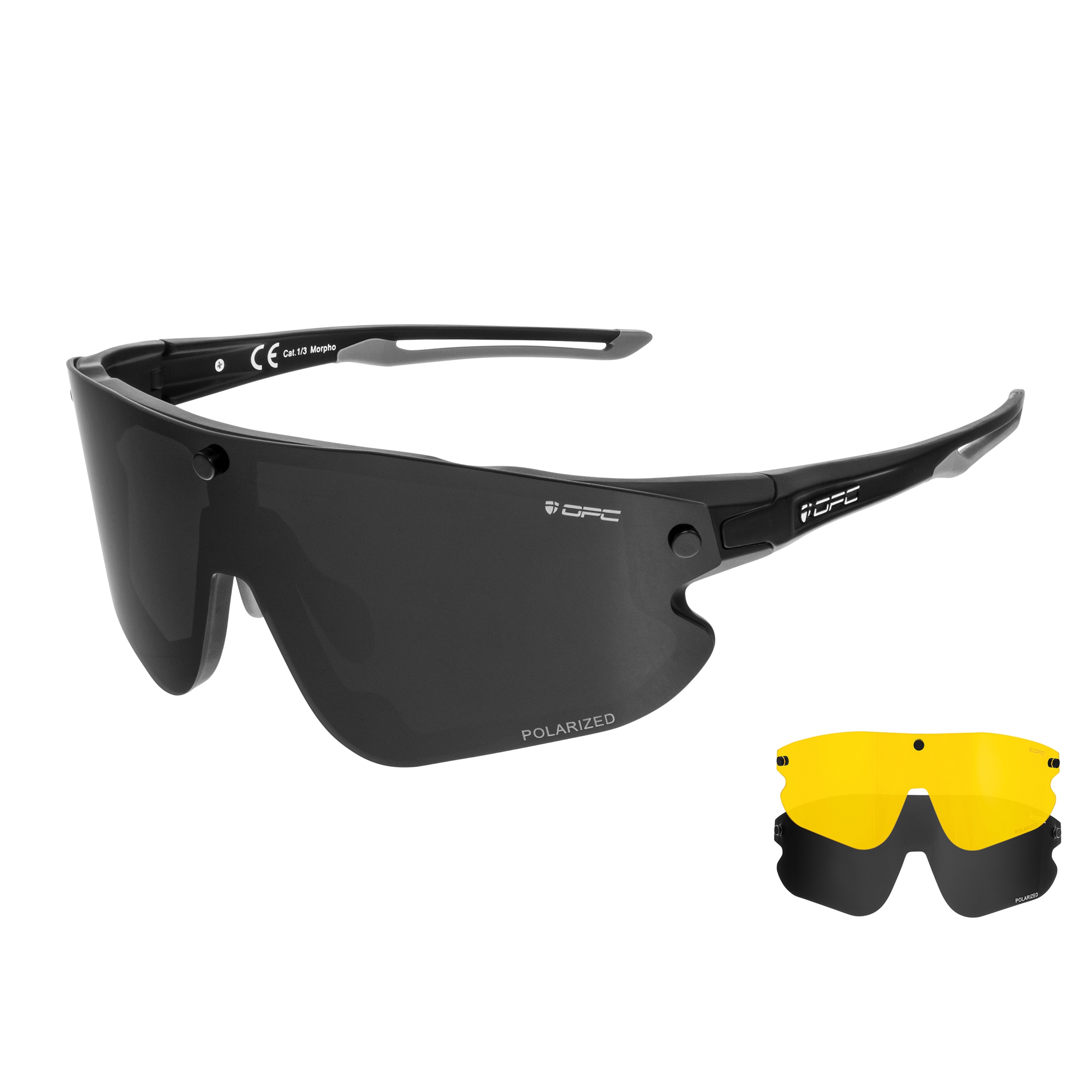 OPC All Round Morpho napszemüveg - Matt Black/Smoke/Yellow Set